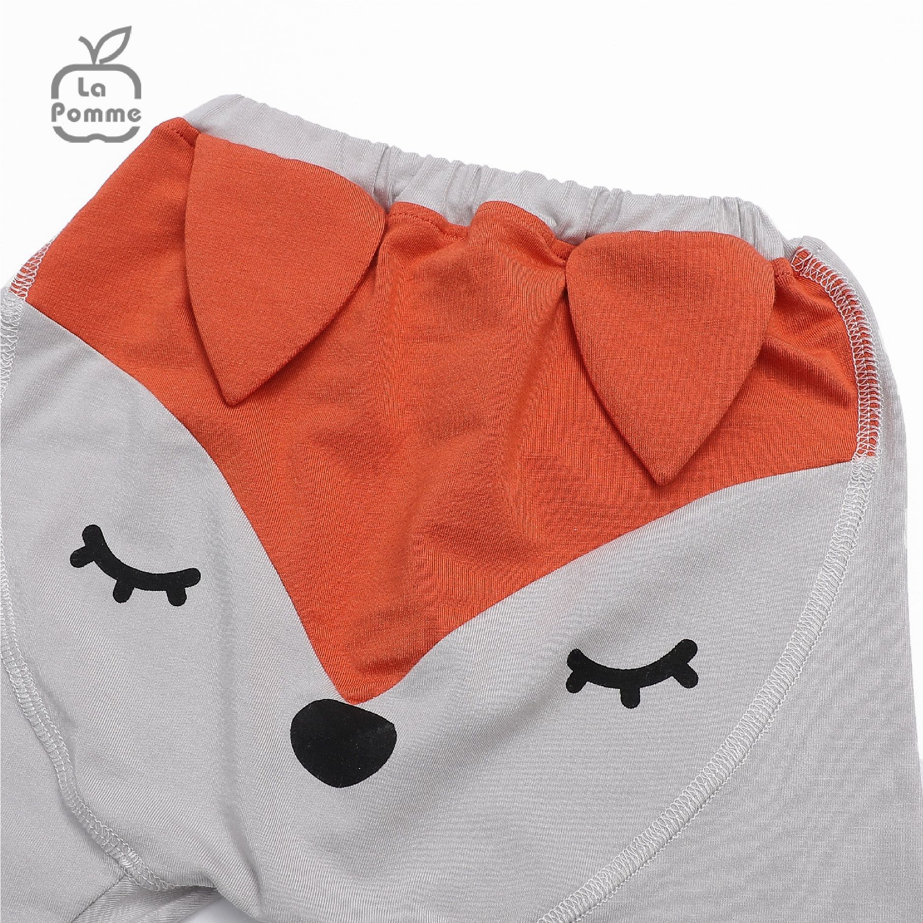 Bộ dài tay La Pomme cúc giữa Baby Racoon - Nâu