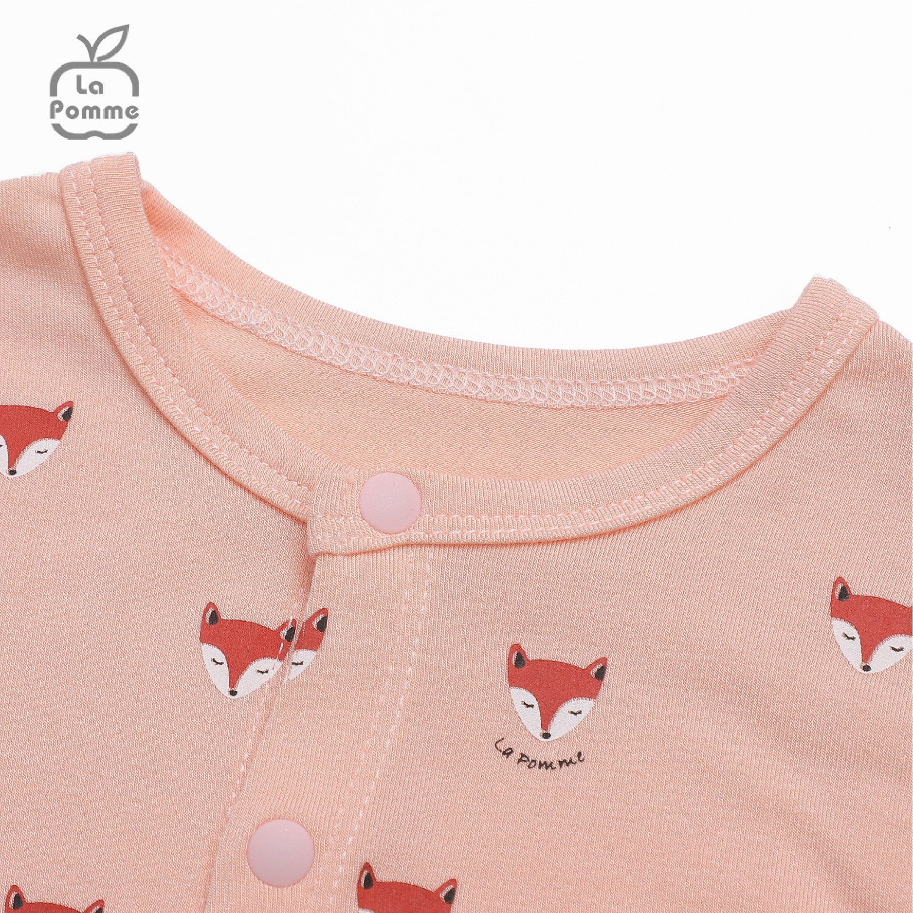 Bộ dài tay La Pomme cúc giữa Baby Racoon - Nâu