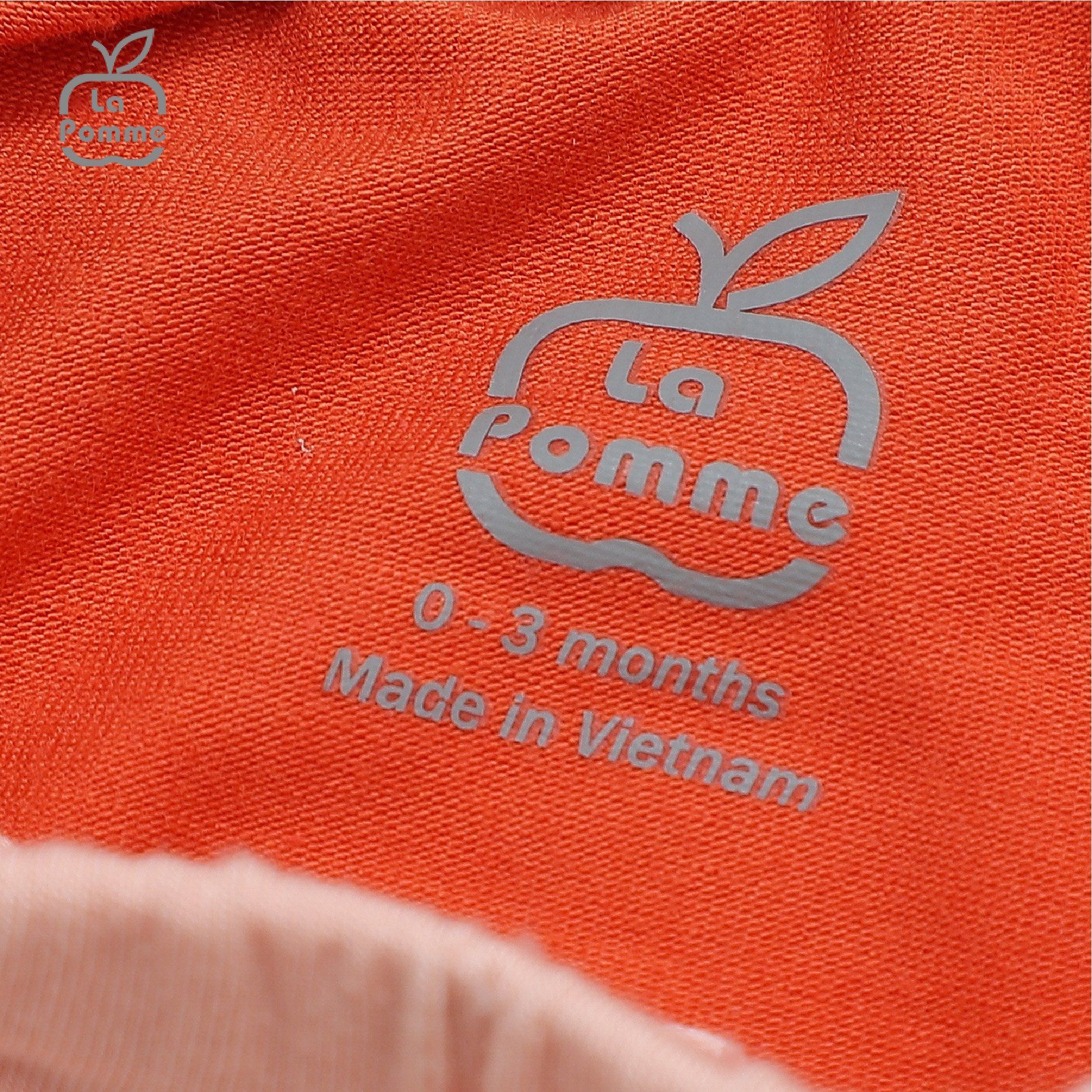 Bộ dài tay La Pomme cúc giữa Baby Racoon - Hồng