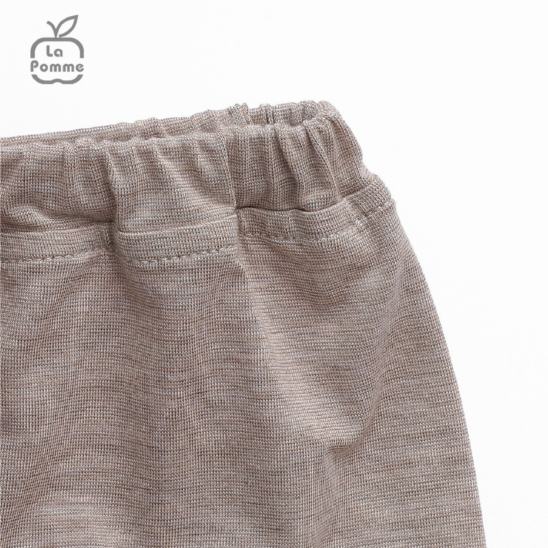 Bộ dài tay La Pomme cúc giữa Baby Racoon - Nâu
