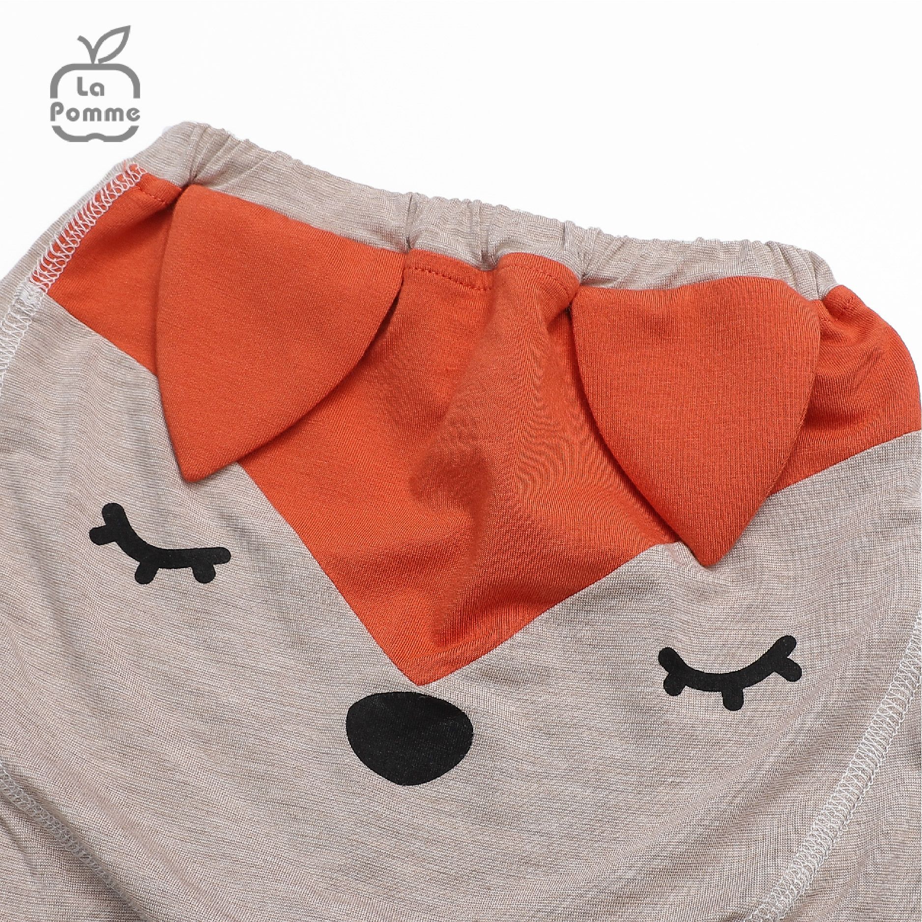 Bộ dài tay La Pomme cúc giữa Baby Racoon - Hồng