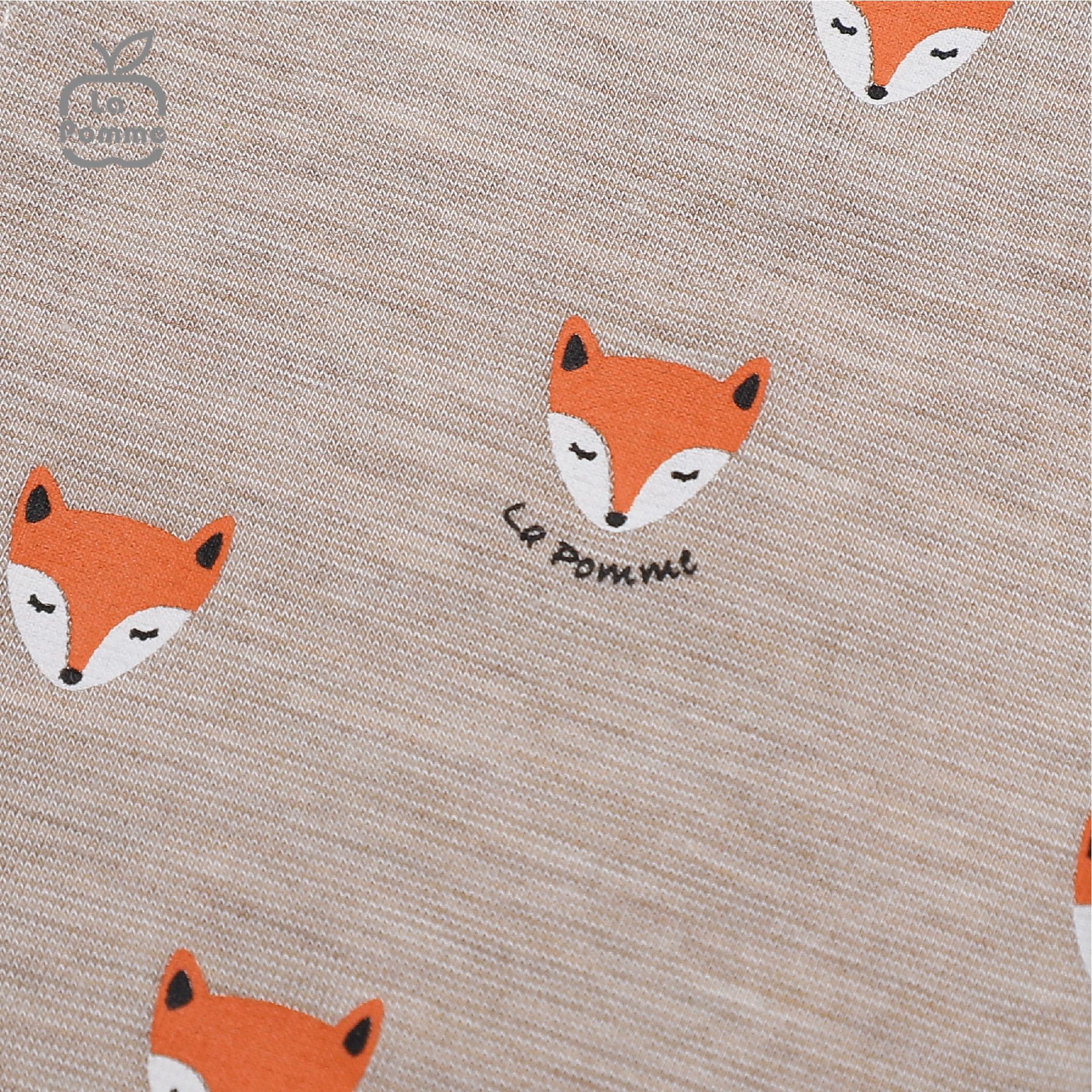 Bộ dài tay La Pomme cúc giữa Baby Racoon - Nâu