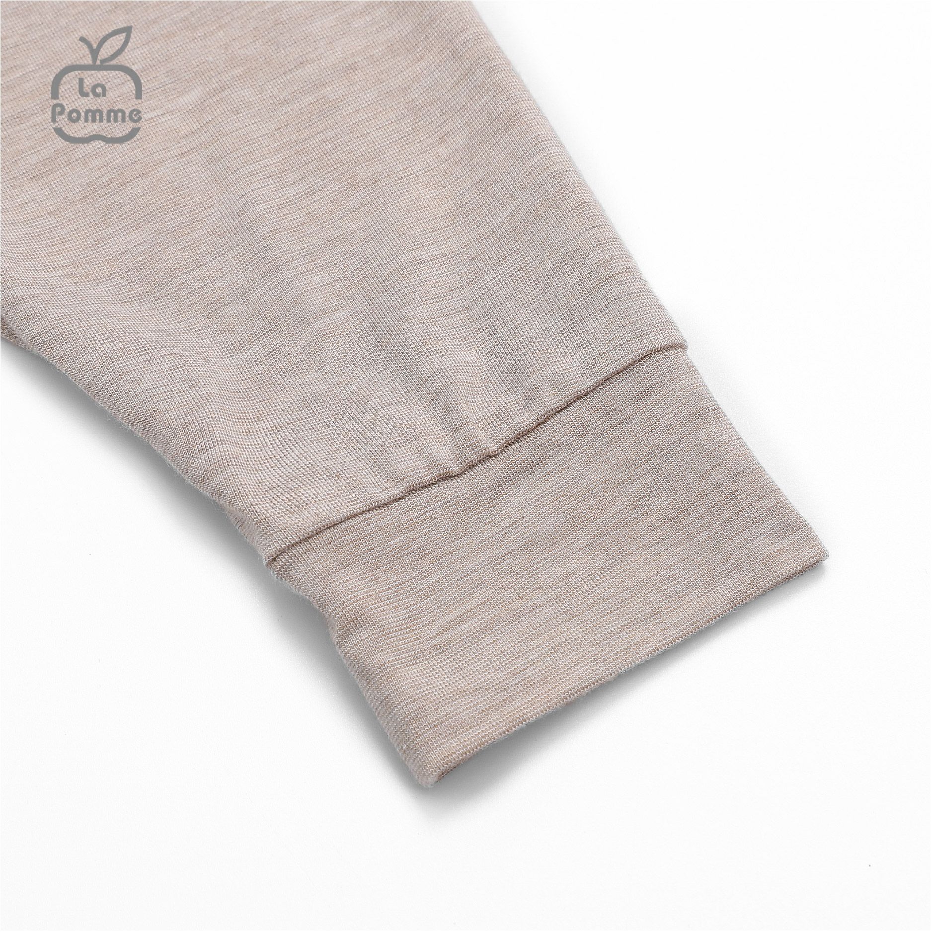 Bộ dài tay La Pomme cúc giữa Baby Racoon - Nâu