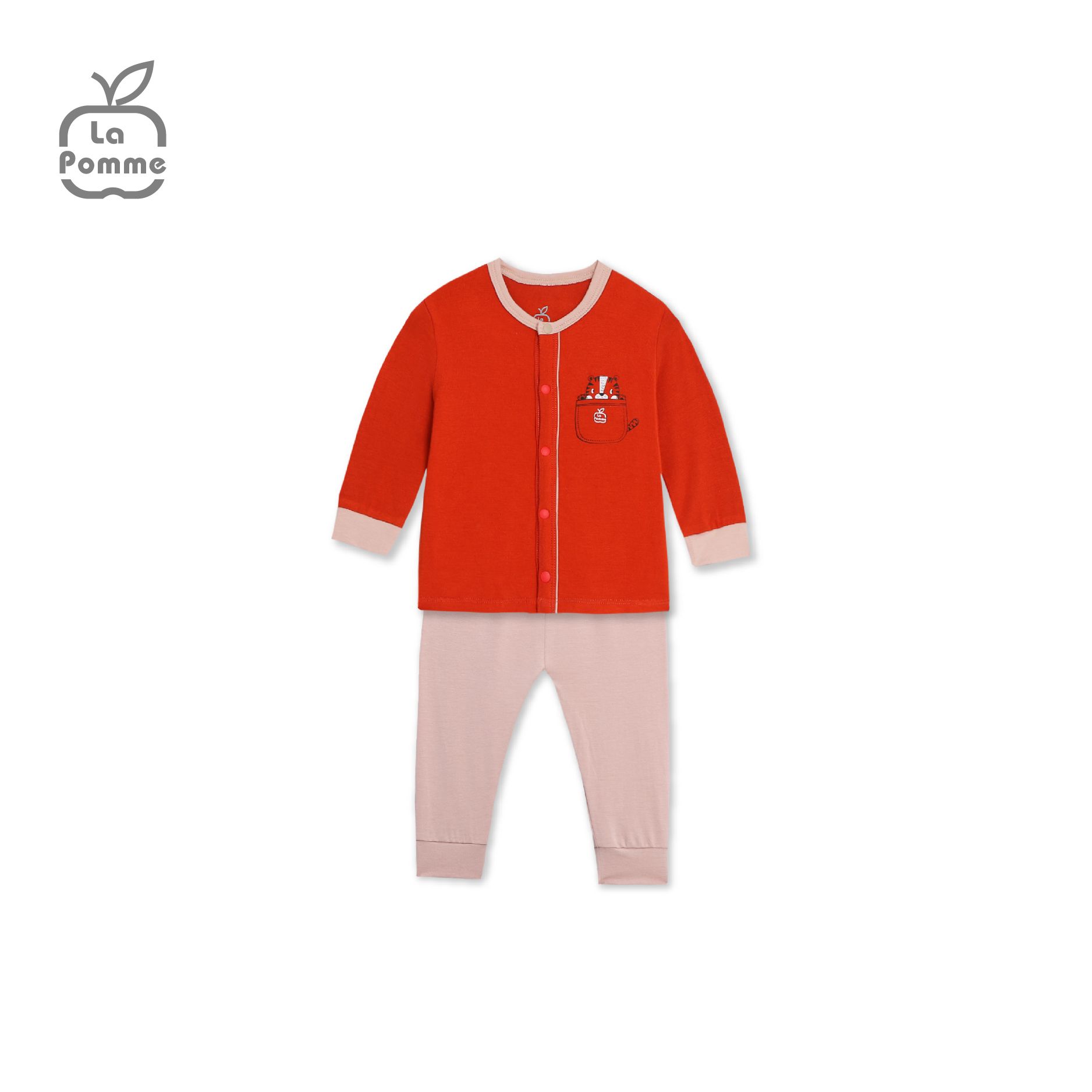 Bộ dài tay La Pomme cúc giữa Tiger Cub - Hồng