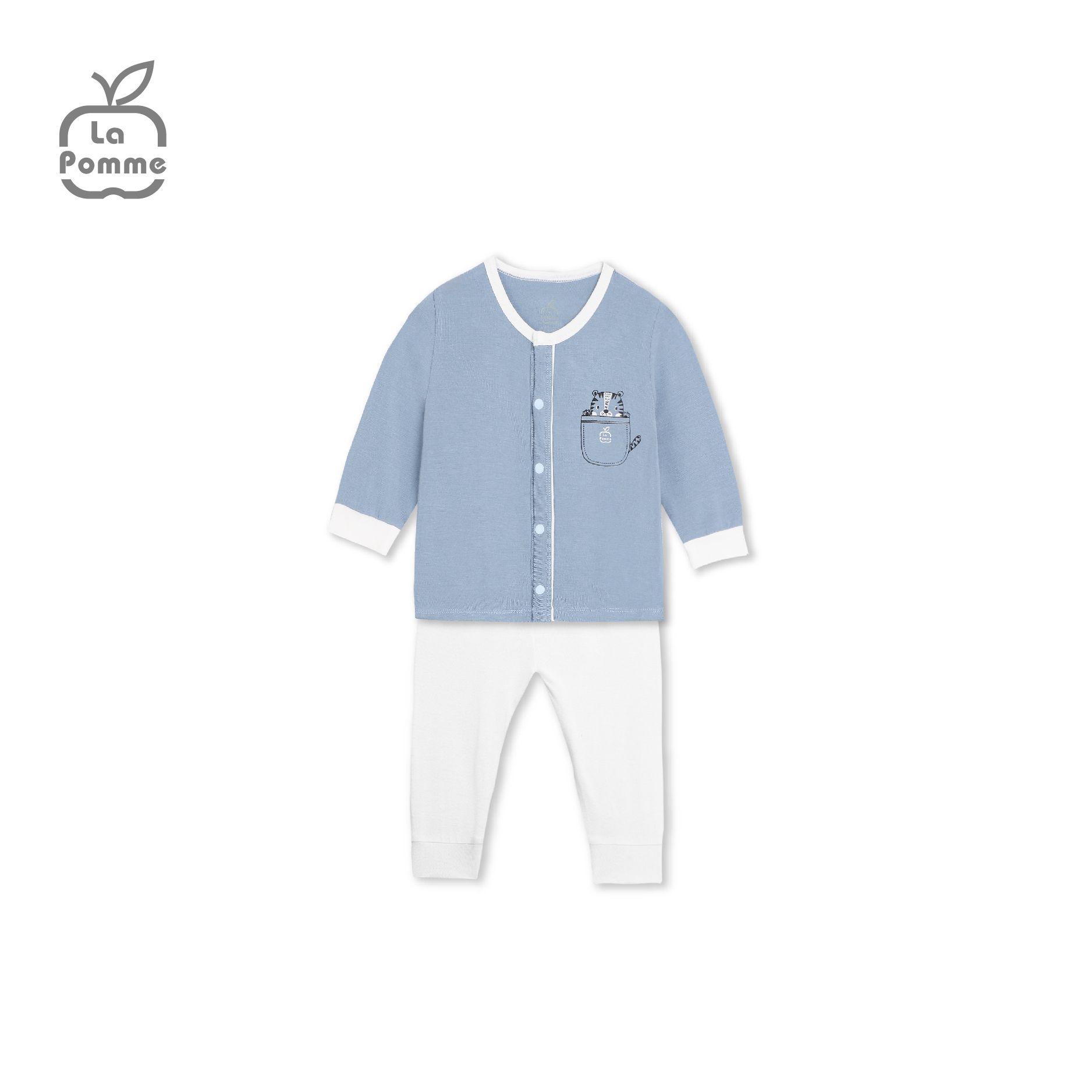 Bộ dài tay La Pomme cúc giữa Tiger Cub - Xanh