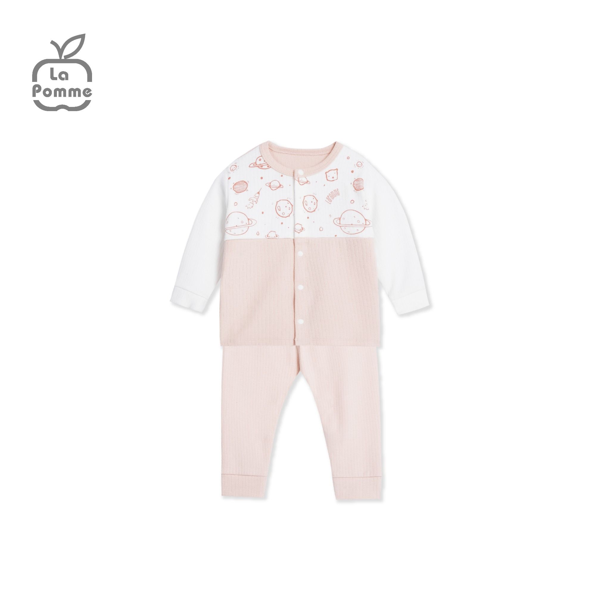 Bộ Dài Tay La Pomme Cúc Giữa Fun Galaxy - Hồng