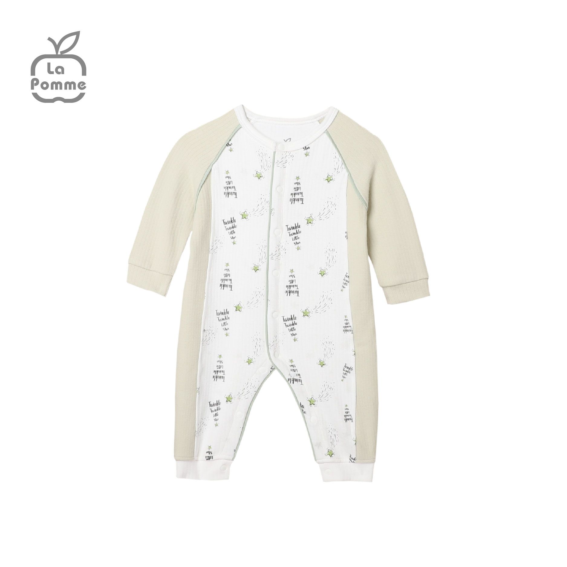 JL060 Body dài tay La Pomme Ngôi sao nhỏ - Trắng Vàng