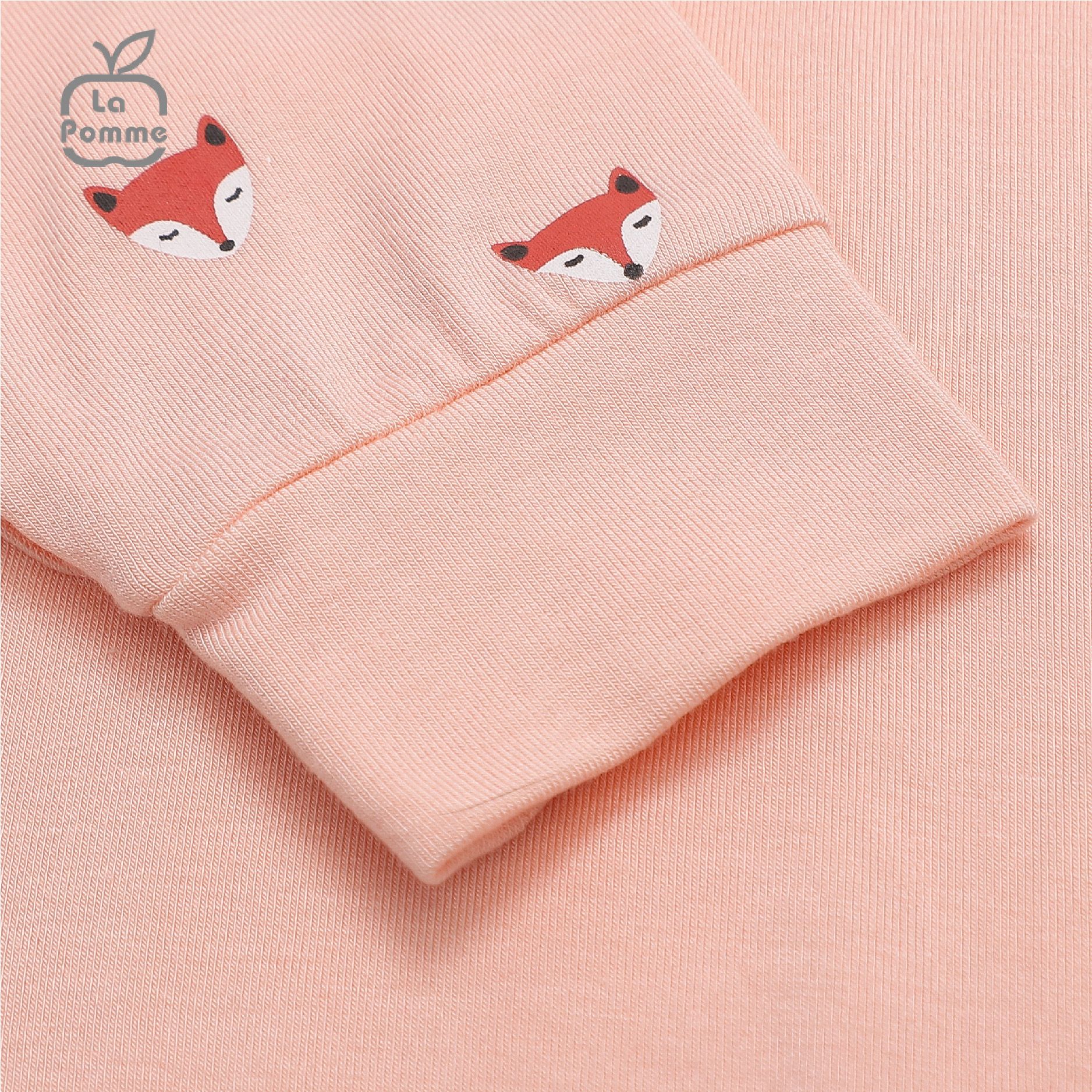 Bộ dài tay La Pomme cúc lệch Baby Racoon - Ghi