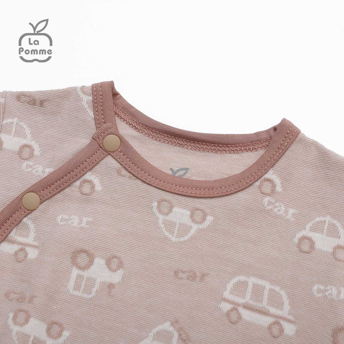 Bộ dài tay La Pomme cúc lệch Little Car - Xanh