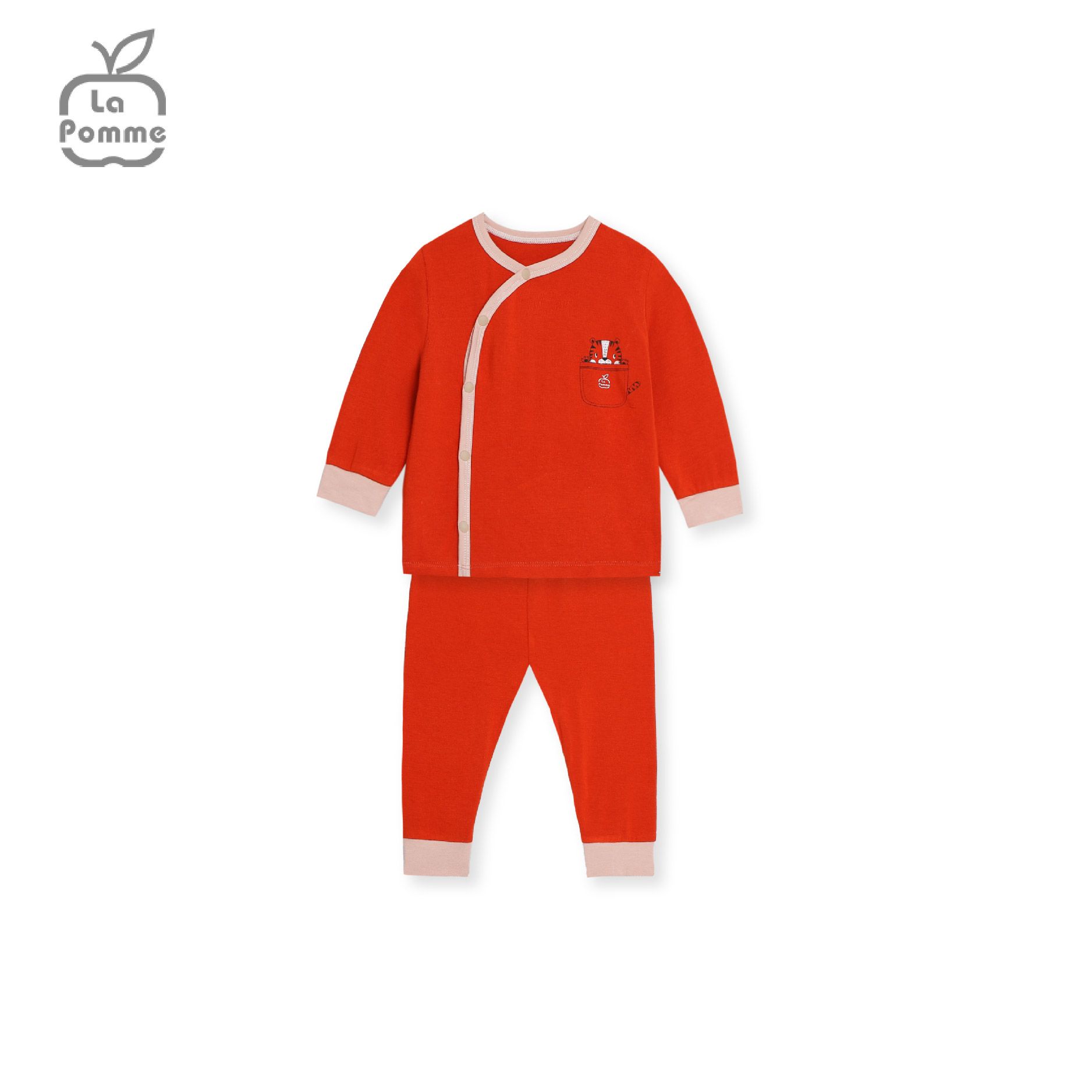 Bộ dài tay La Pomme cúc lệch Tiger Cub - Cam