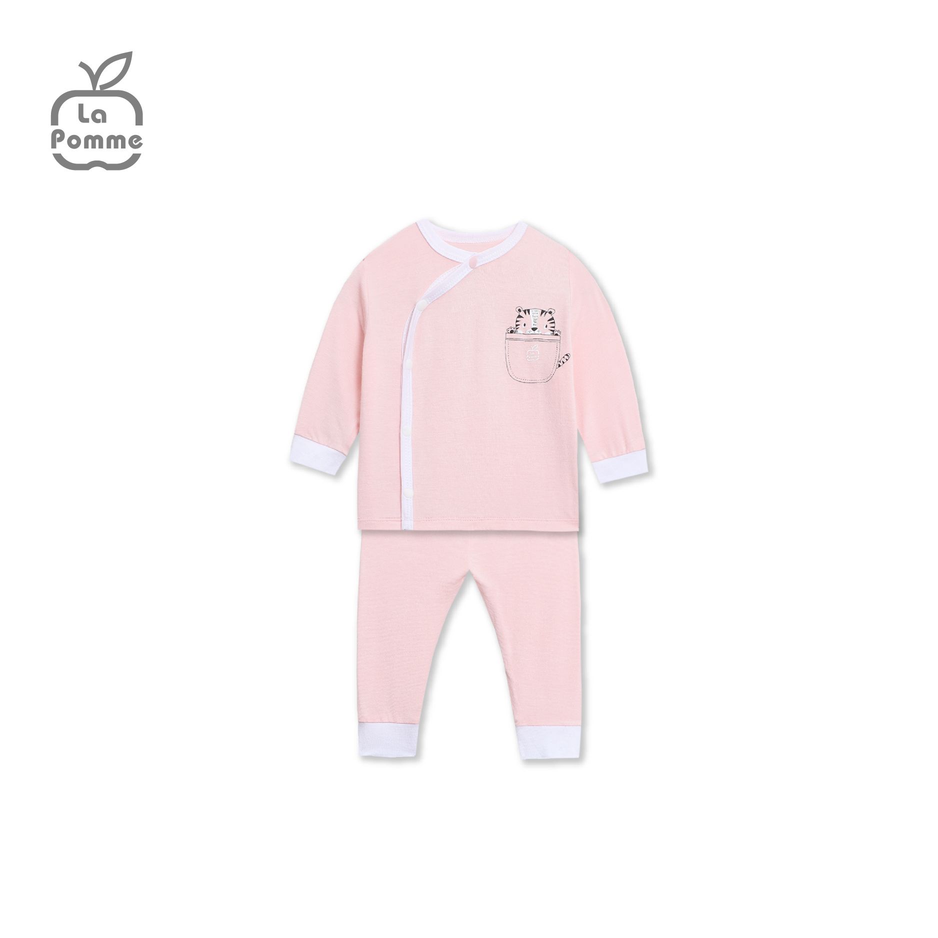 Bộ dài tay La Pomme cúc lệch Tiger Cub - Cam