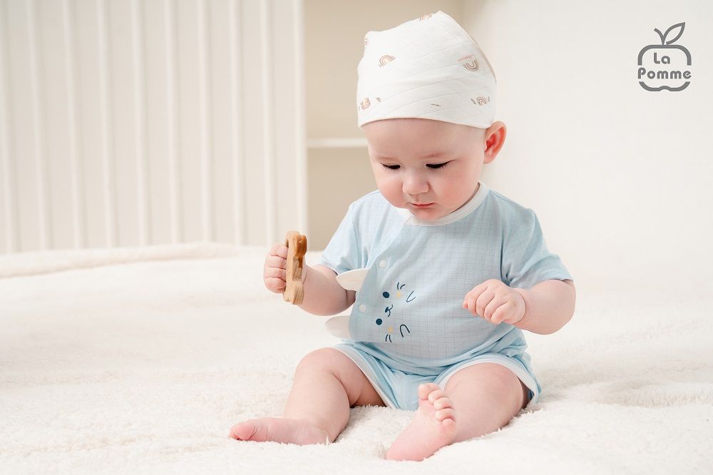 Bộ cộc tay cúc lệch La Pomme Bạn nhỏ ngộ nghĩnh