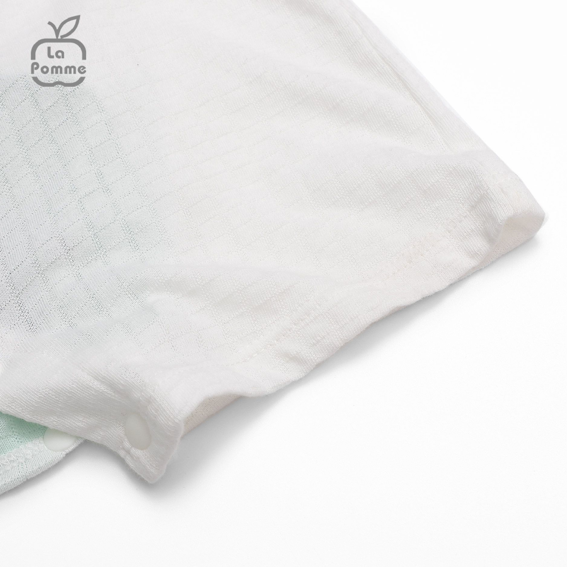 Bộ body cộc tay La Pomme Nhà thám hiểm gấu con - Kẻ xanh