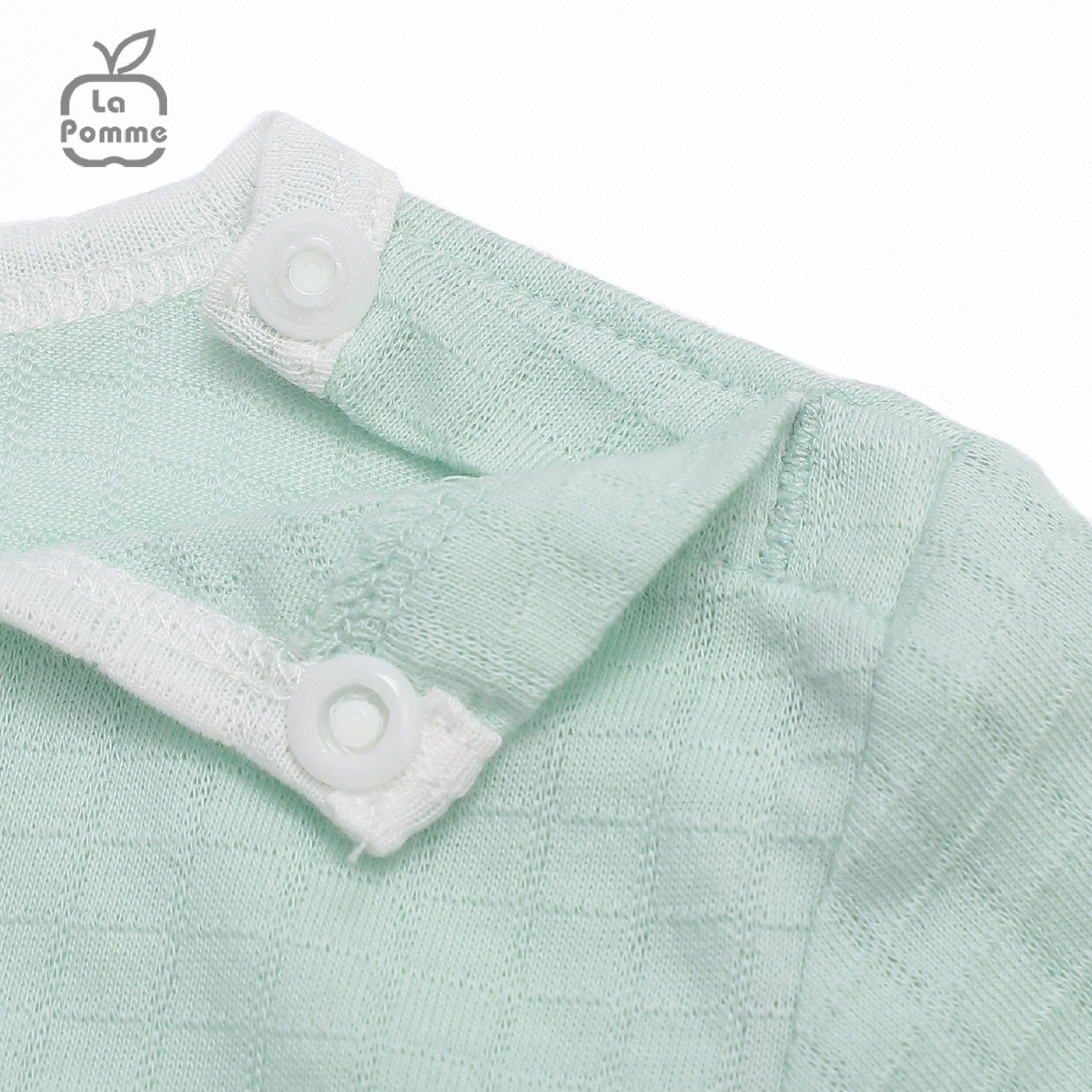 Bộ body cộc tay La Pomme Nhà thám hiểm gấu con - Kẻ xanh