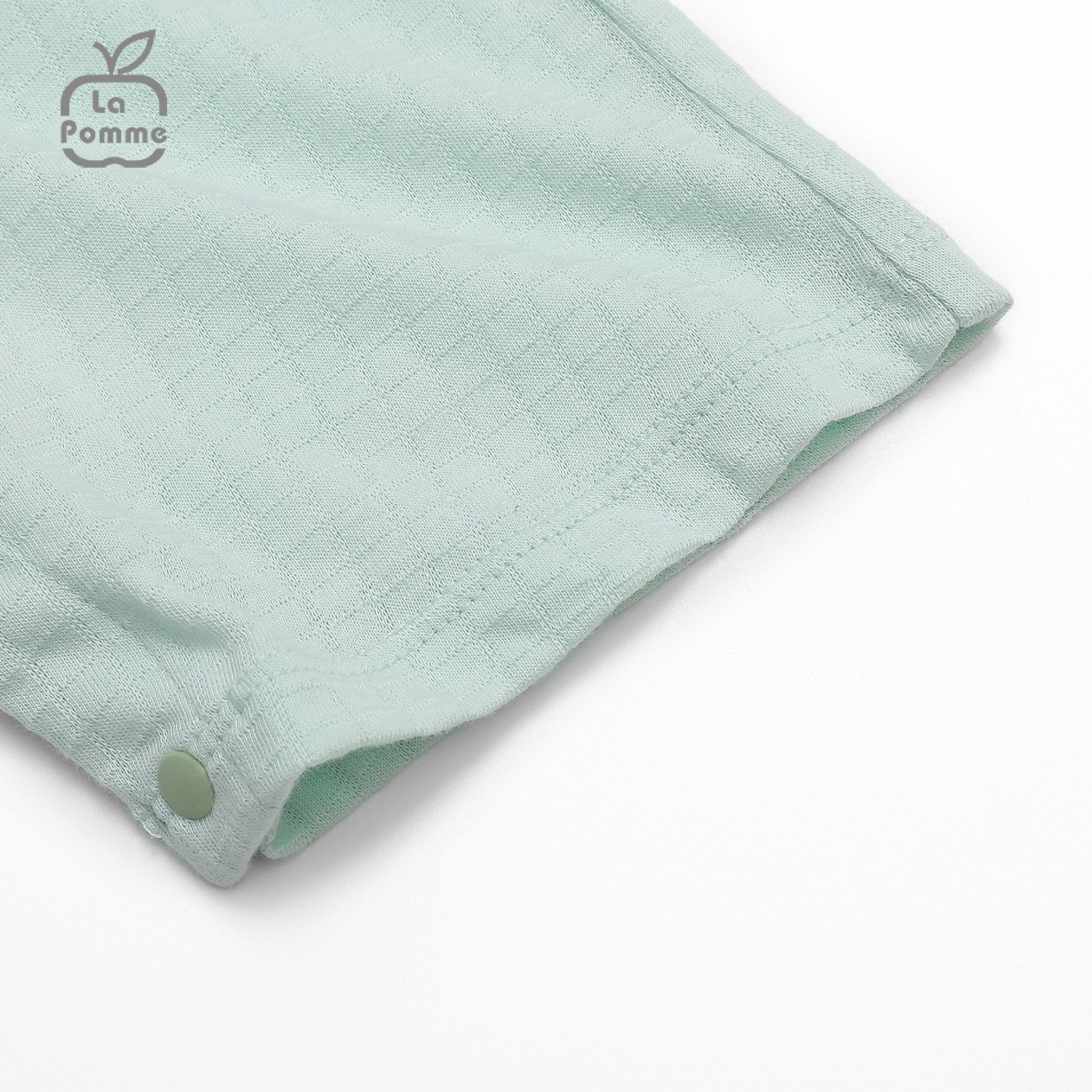 Bộ body cộc tay La Pomme Nhà thám hiểm gấu con - Kẻ xanh