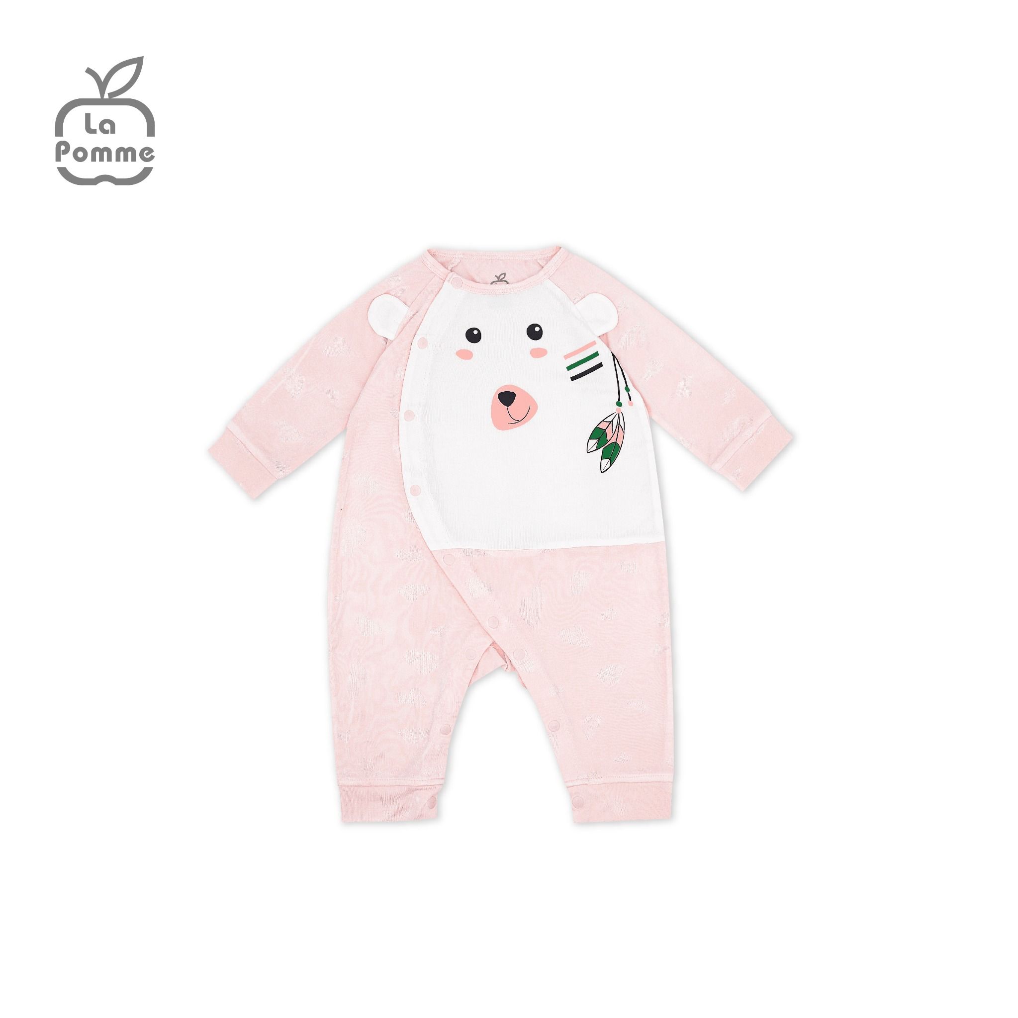 Body dài tay La Pomme Teddy Bear - Xanh Trắng