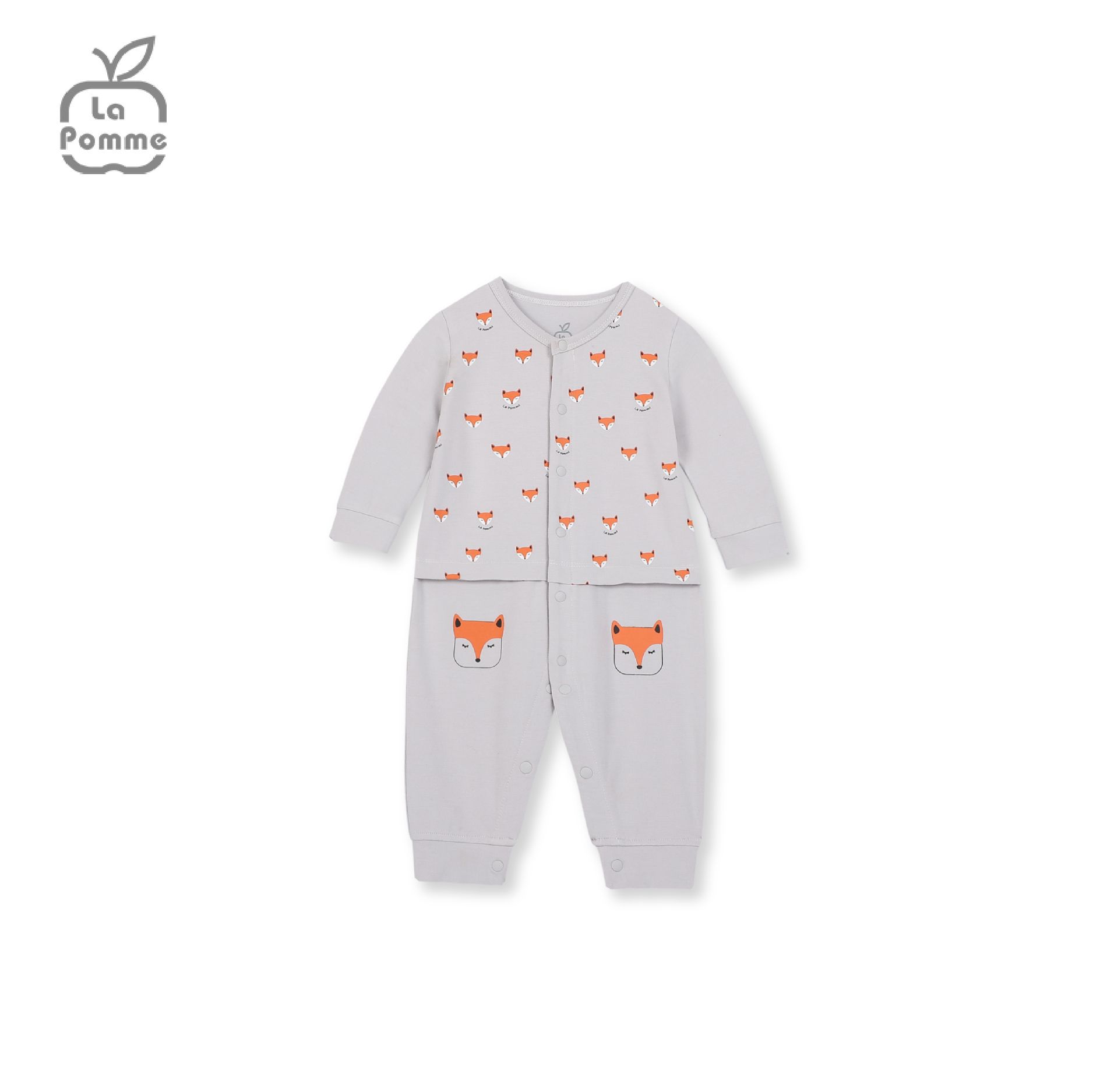 Body dài tay La Pomme Baby Racoon - Nâu