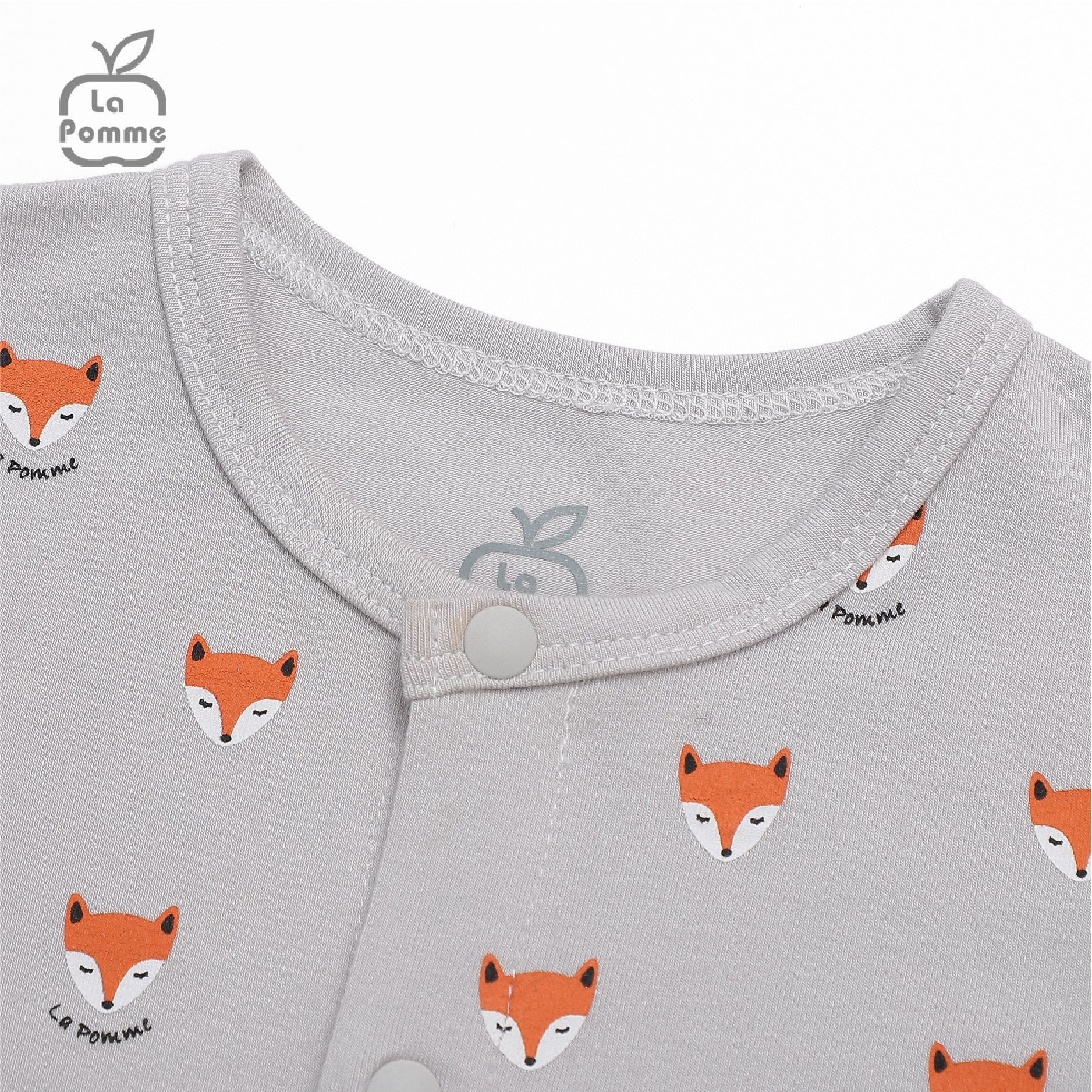 Body dài tay La Pomme Baby Racoon - Hồng