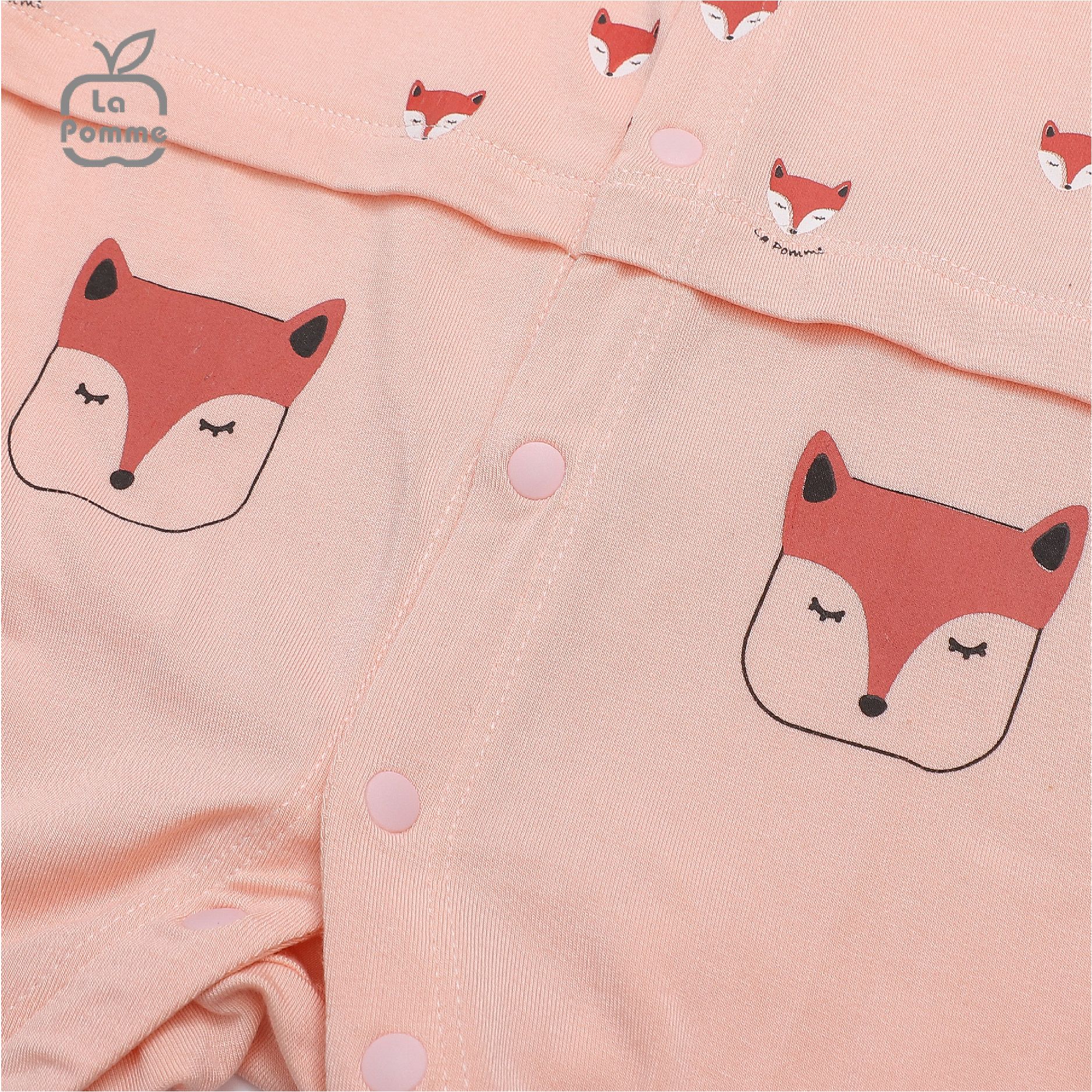 Body dài tay La Pomme Baby Racoon - Ghi