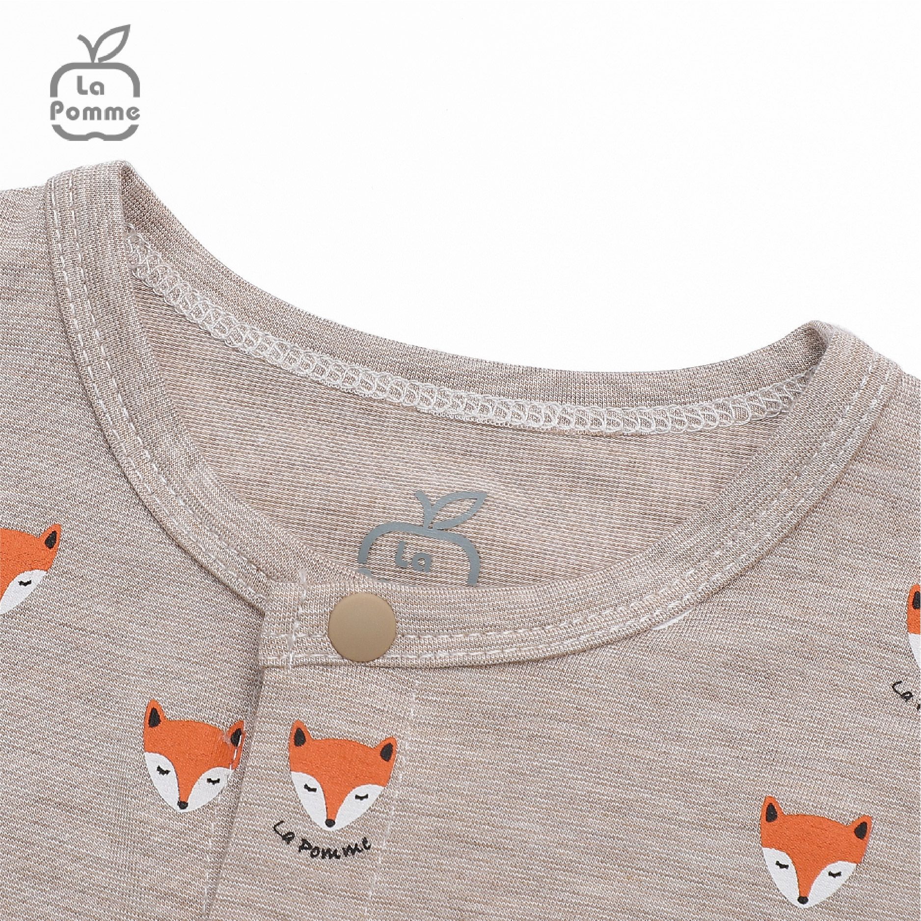 Body dài tay La Pomme Baby Racoon - Nâu