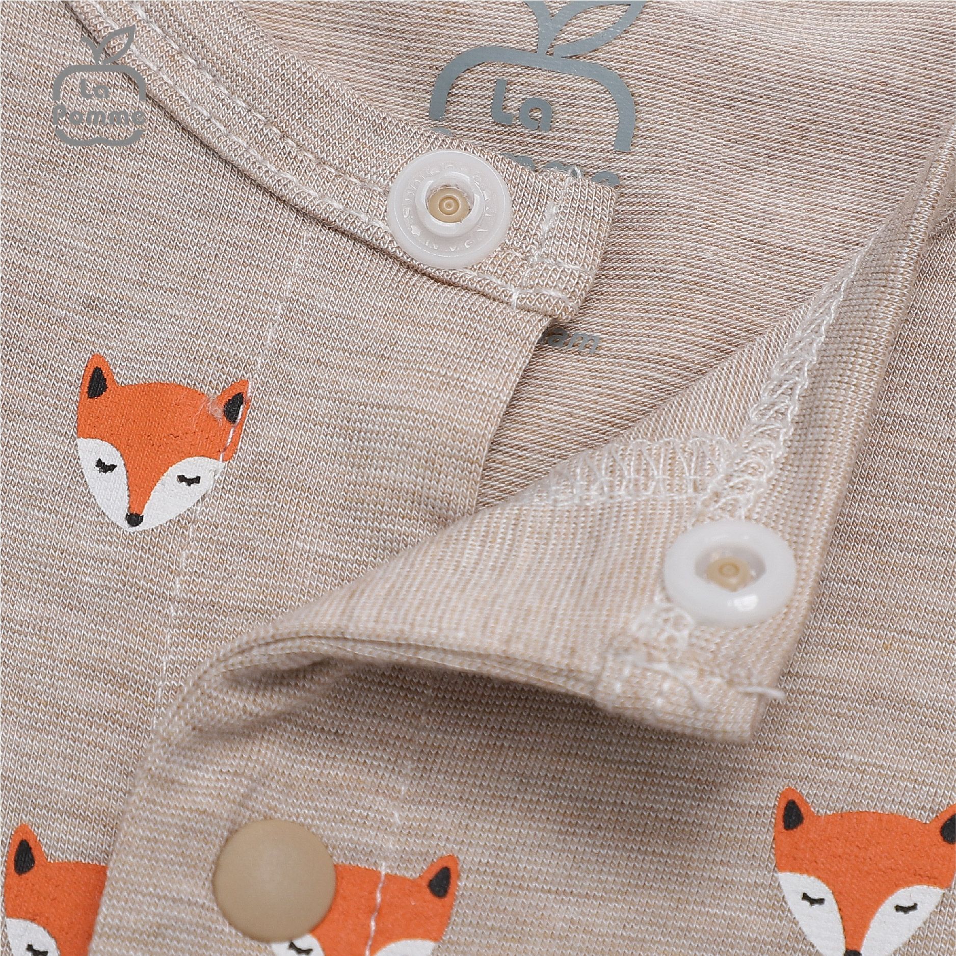 Body dài tay La Pomme Baby Racoon - Ghi