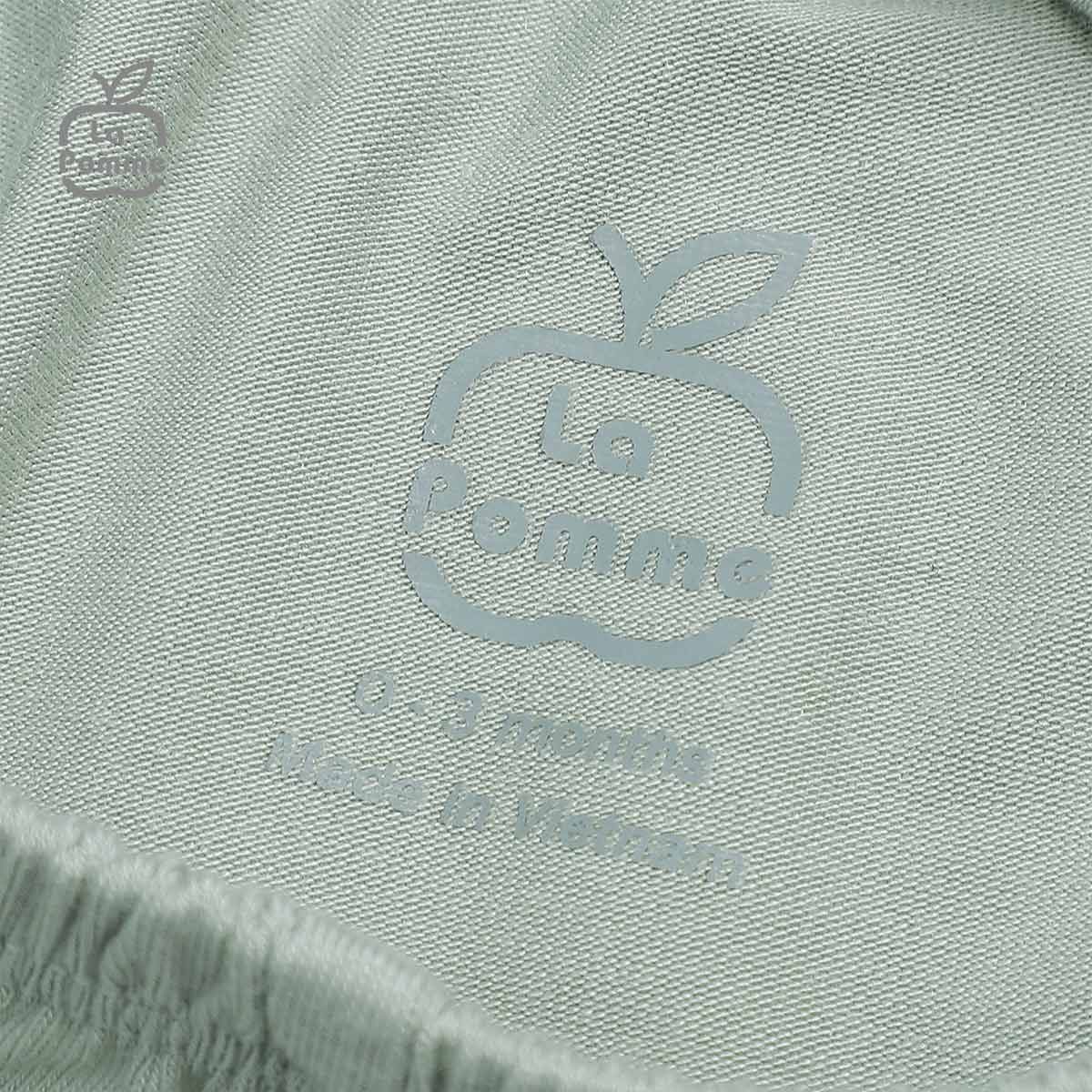 Bộ dài tay La Pomme cúc giữa Little Car - Xanh