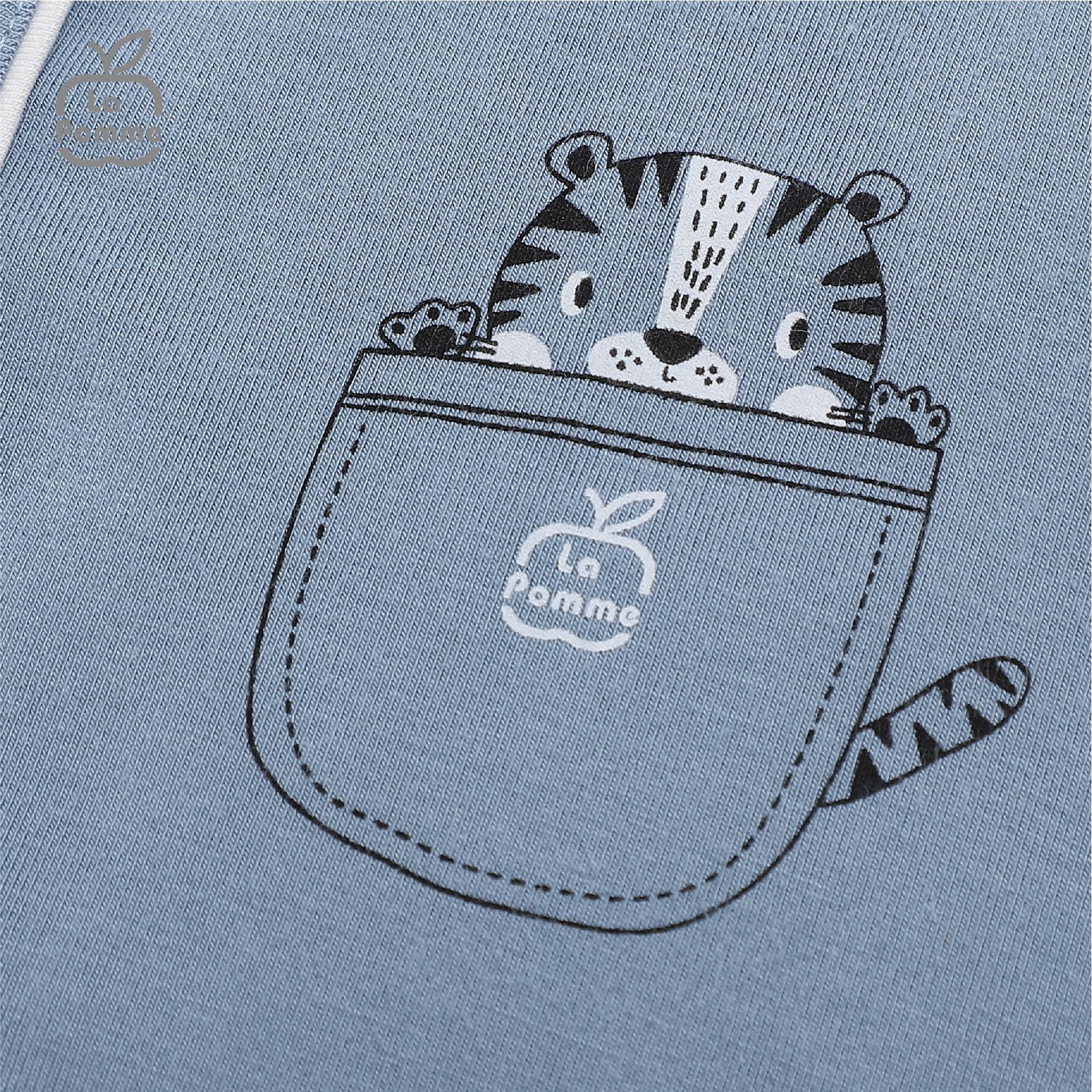 Body dài tay La Pomme Tiger Cub - Xanh