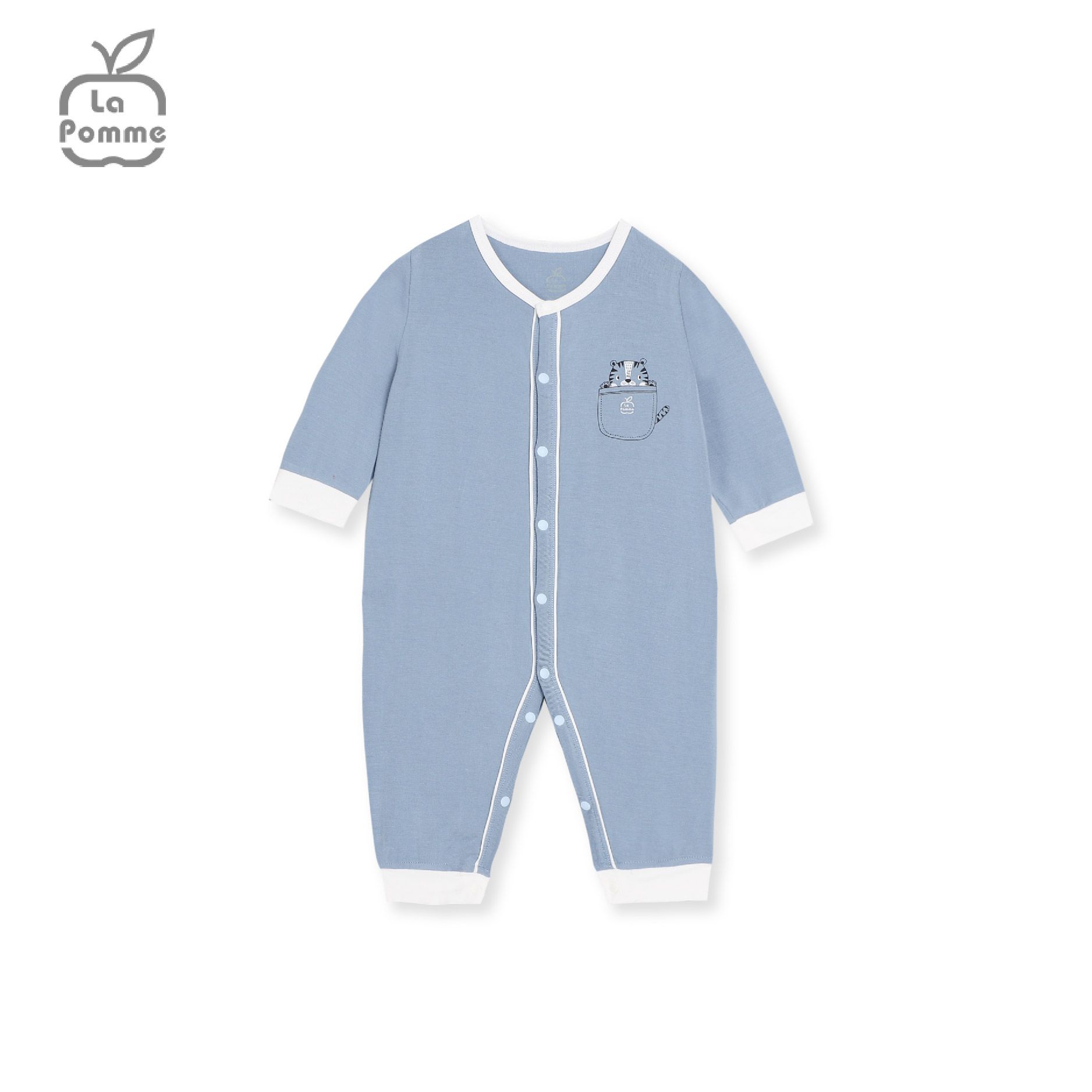 Body dài tay La Pomme Tiger Cub - Xanh