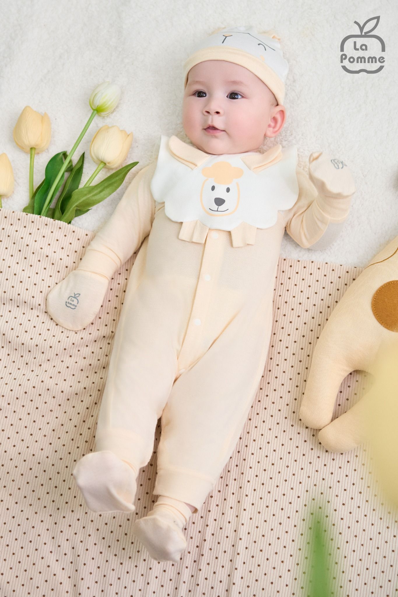 Body dài tay La Pomme cừu bông năng động