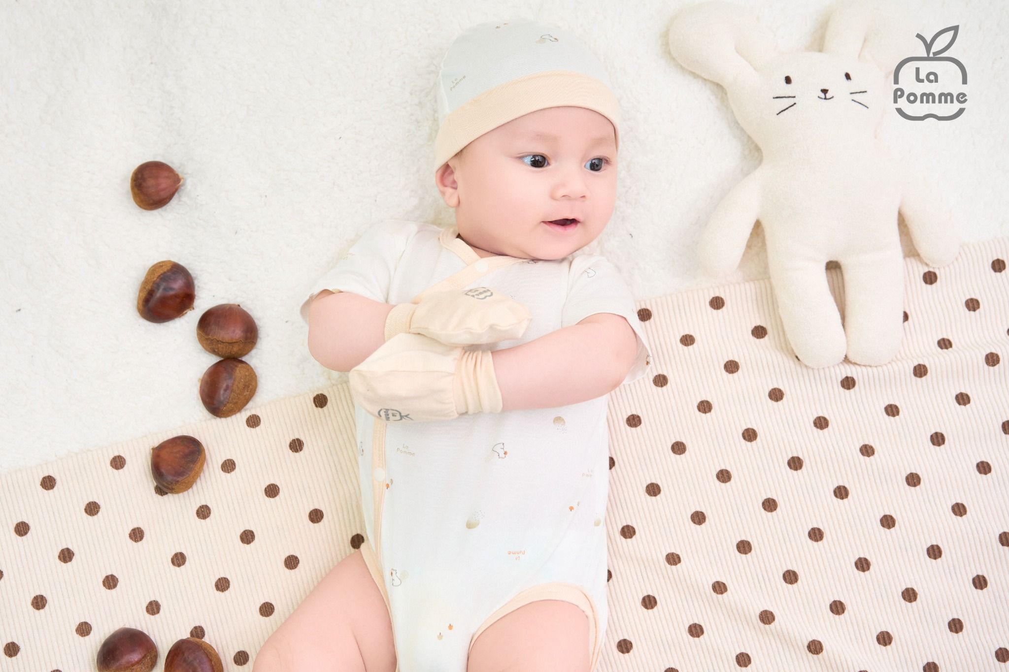 Set bao tay bao chân La Pomme Họa tiết bé xinh