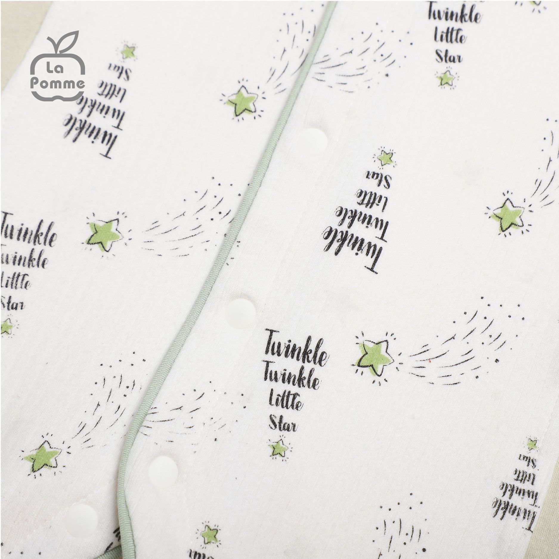 JL060 Body dài tay La Pomme Ngôi sao nhỏ - Trắng Xanh