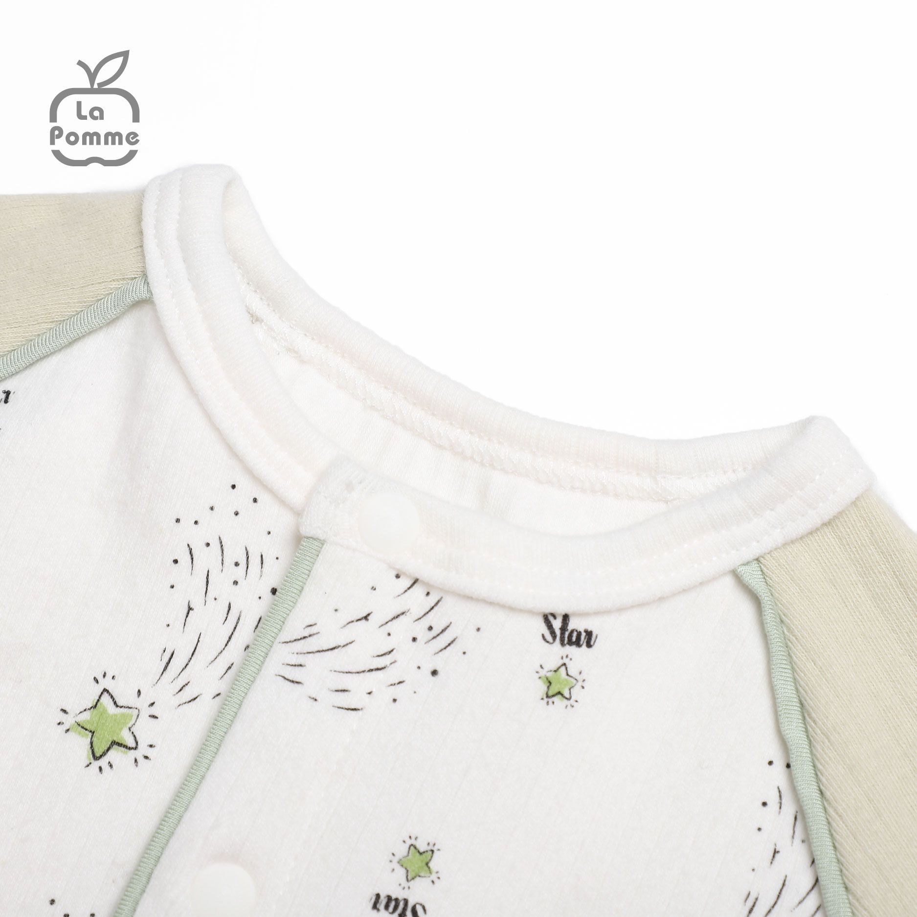 JL060 Body dài tay La Pomme Ngôi sao nhỏ - Trắng Xanh