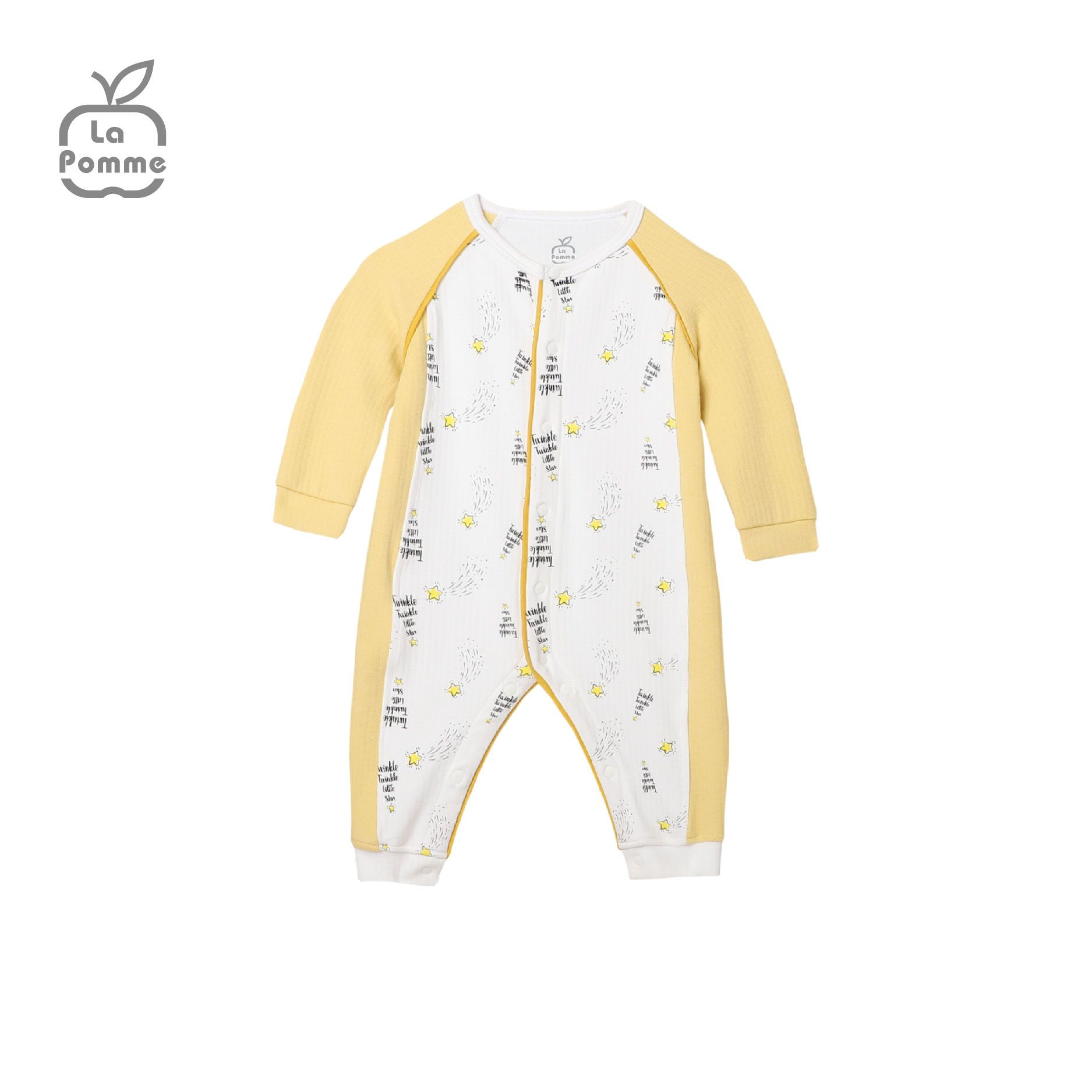 JL060 Body dài tay La Pomme Ngôi sao nhỏ - Trắng Vàng