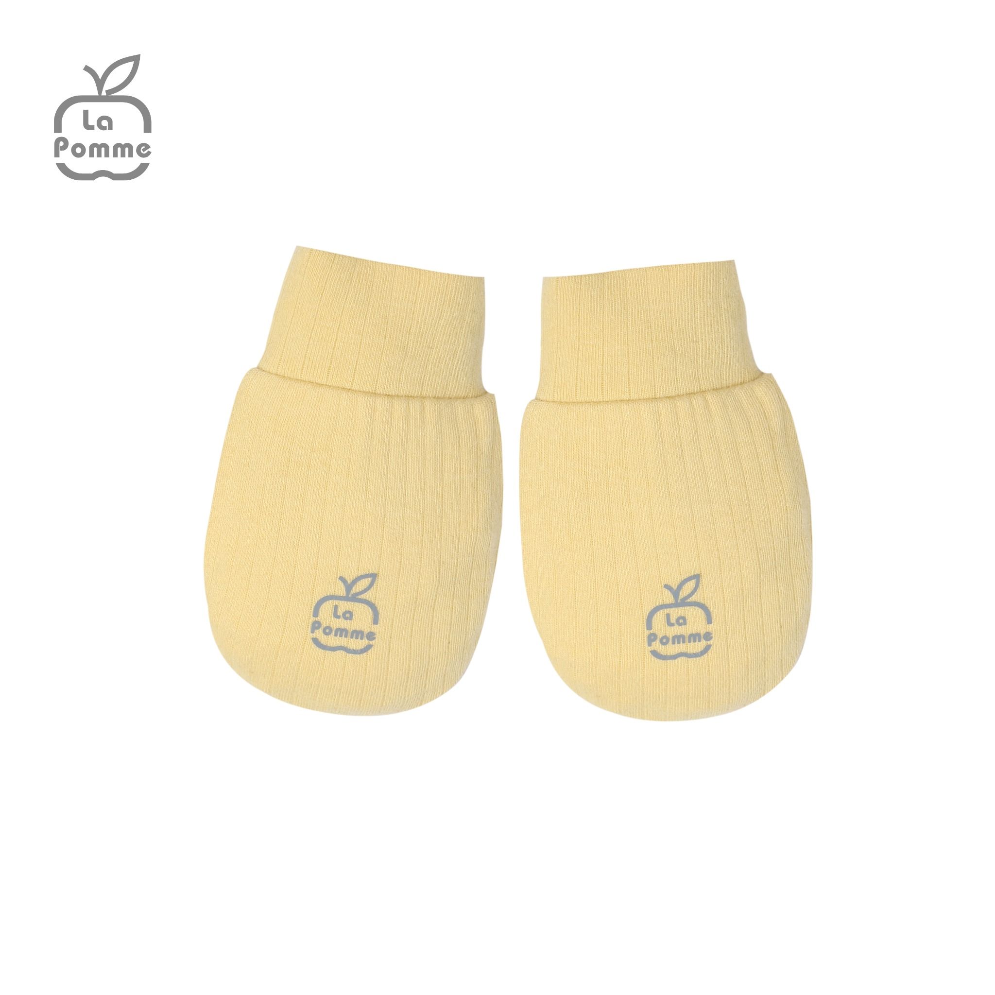 GHF060 Set bao tay bao chân La Pomme Ngôi sao nhỏ - 0M Trắng Vàng