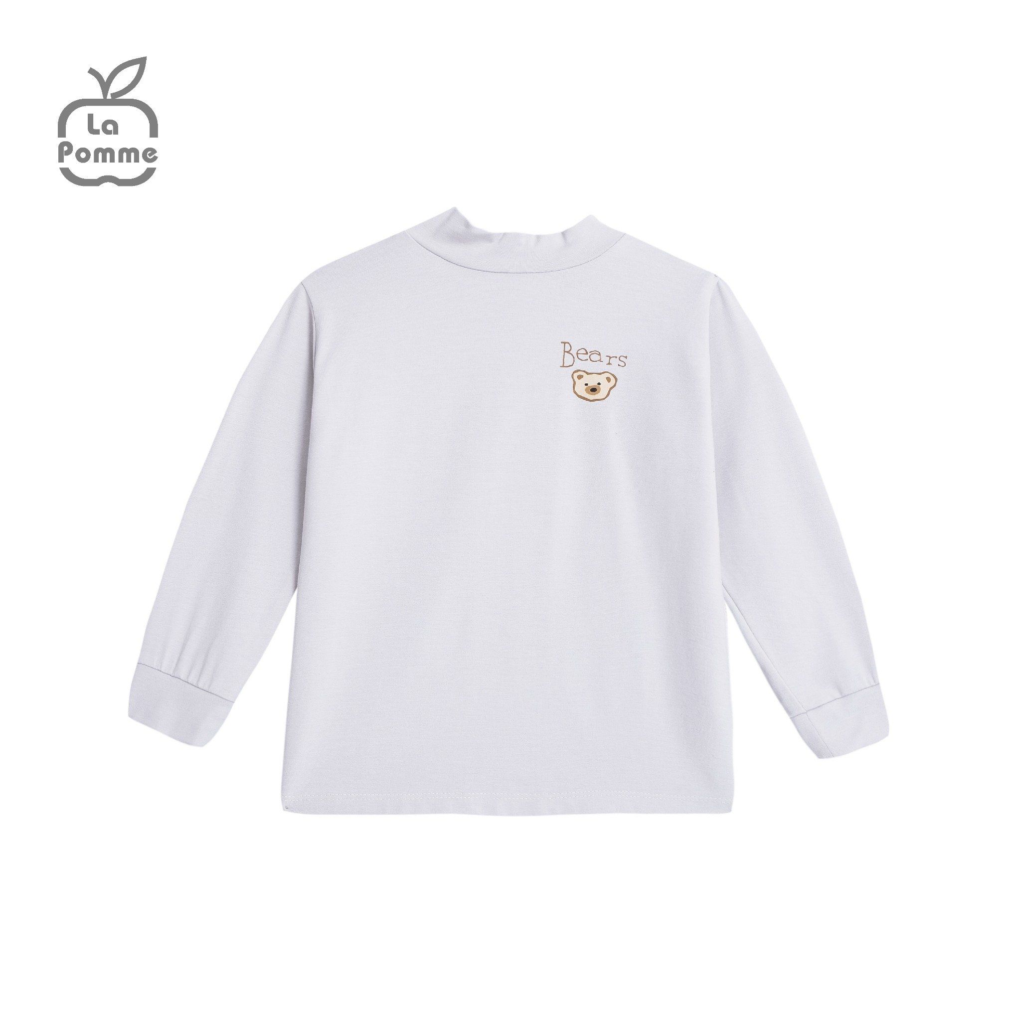 Áo Cổ 3cm La Pomme Little Bear - Ghi