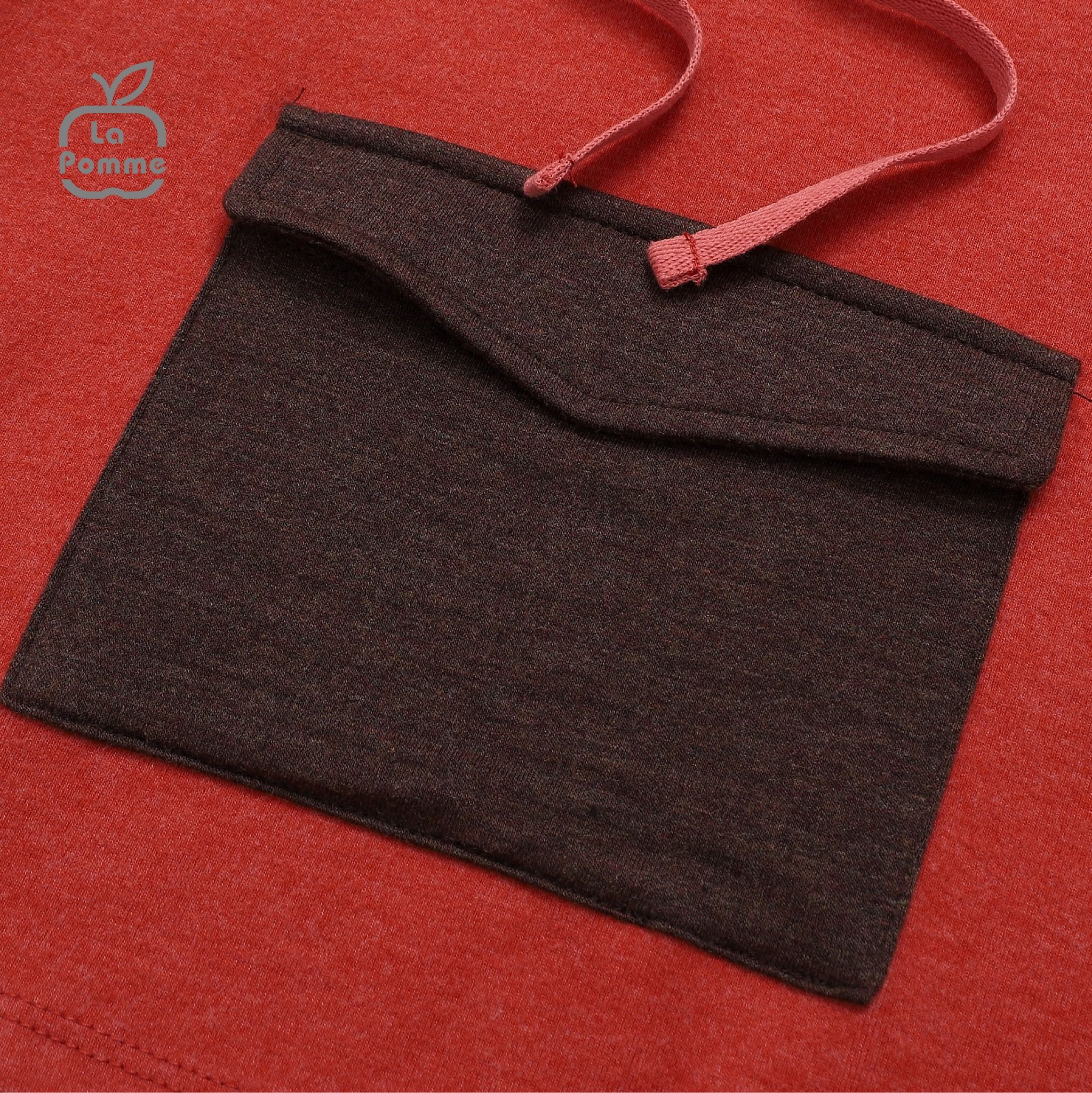 Áo Gile mũ La Pomme Cool Pocket - Nâu đậm