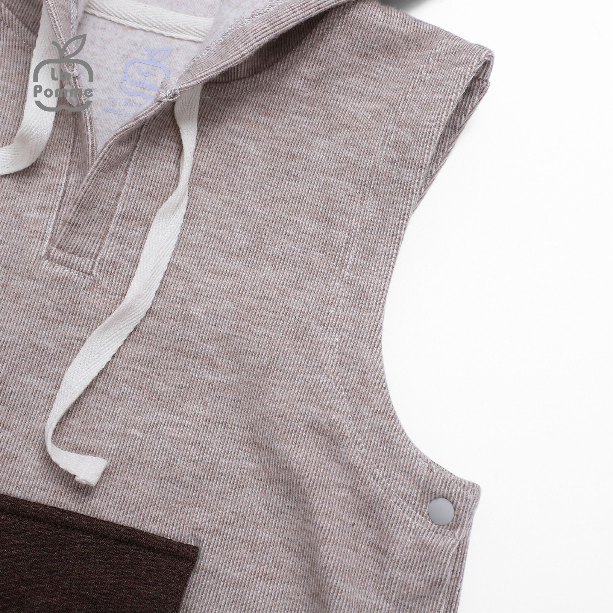 Áo Gile mũ La Pomme Cool Pocket - Nâu nhạt