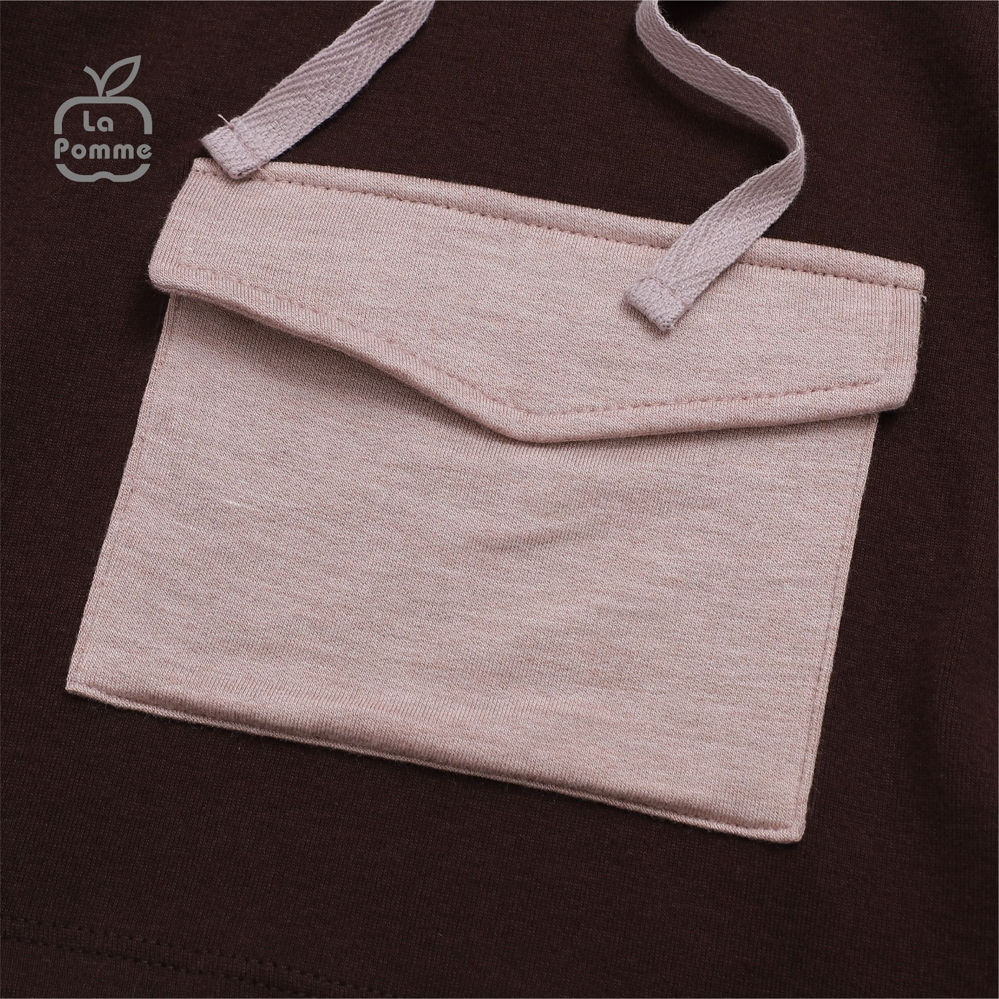 Áo Gile mũ La Pomme Cool Pocket - Nâu đậm