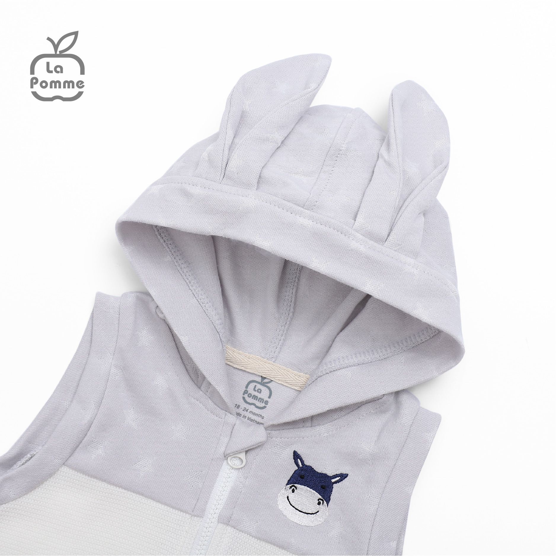 Áo Gile mũ La Pomme Baby Donkey - Trắng
