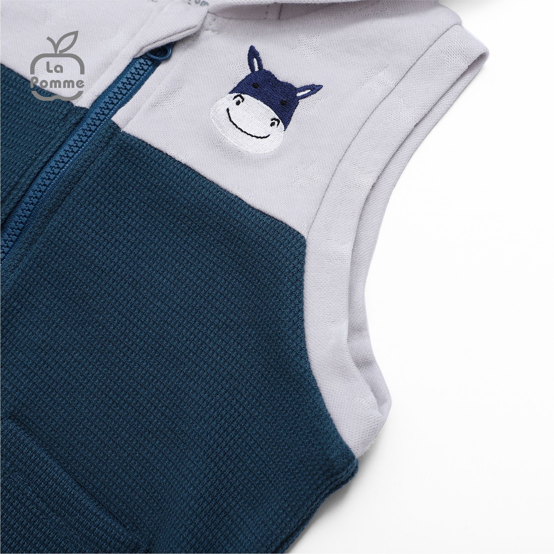 Áo Gile mũ La Pomme Baby Donkey - Trắng
