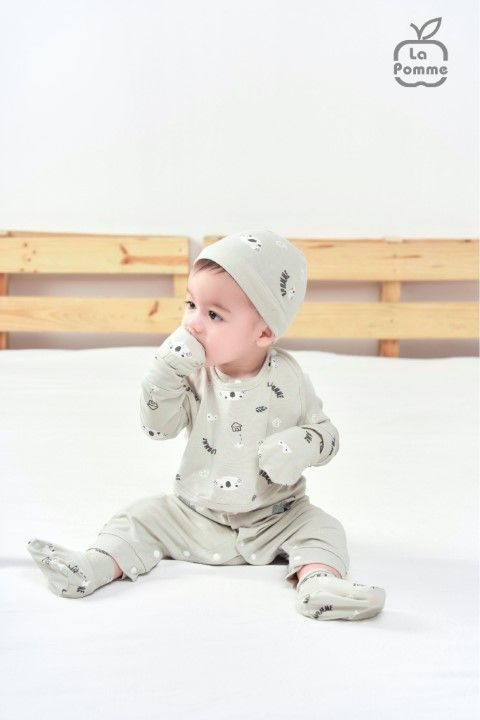Body dài tay La Pomme Koala tinh nghịch - Ghi