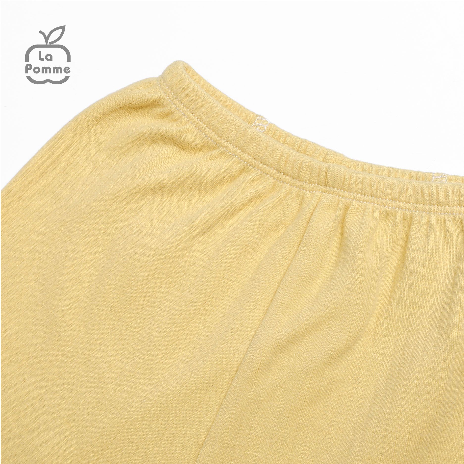 SLD060 Bộ dài tay La Pomme cúc lệch Ngôi sao nhỏ - Trắng Vàng