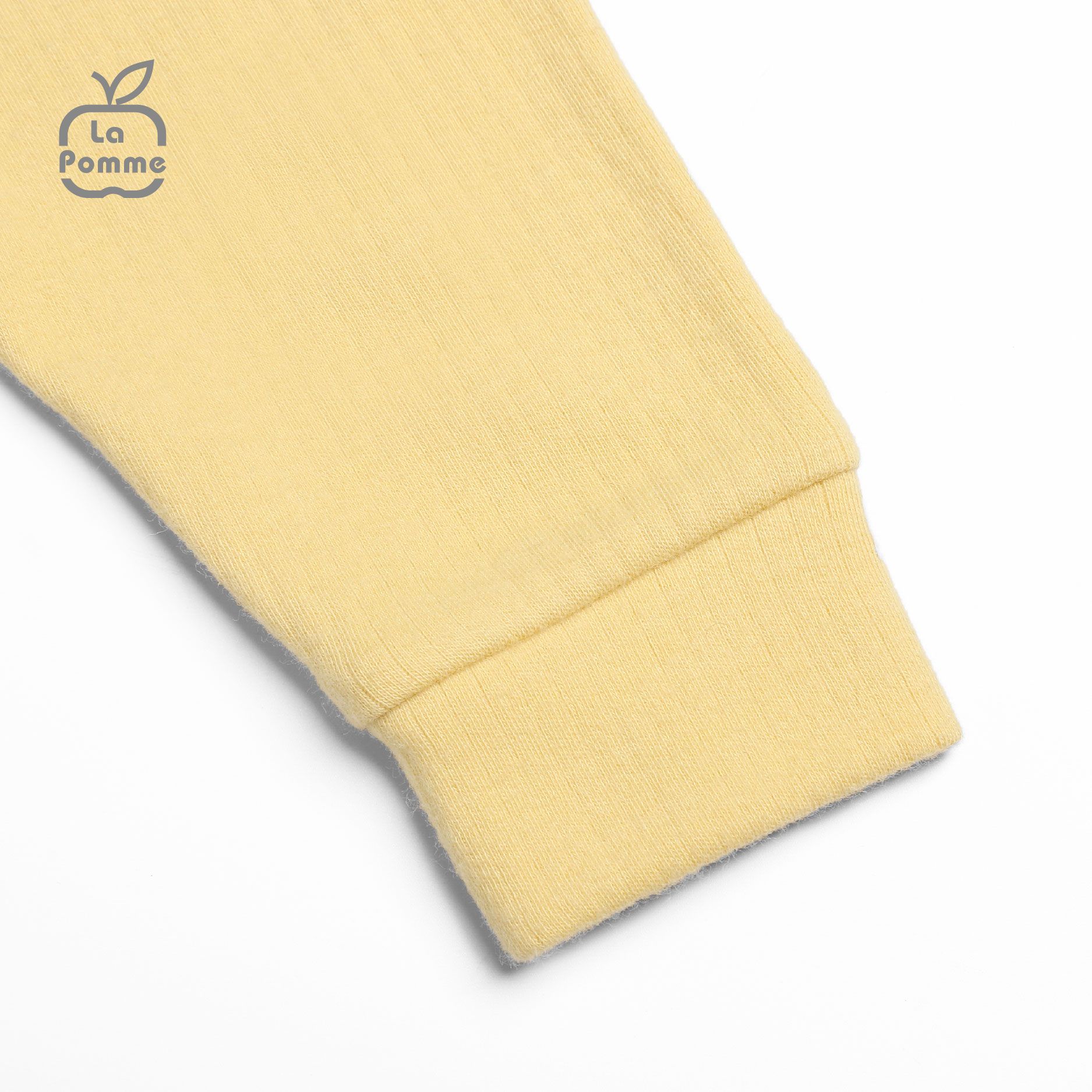SLD060 Bộ dài tay La Pomme cúc lệch Ngôi sao nhỏ - Trắng Vàng