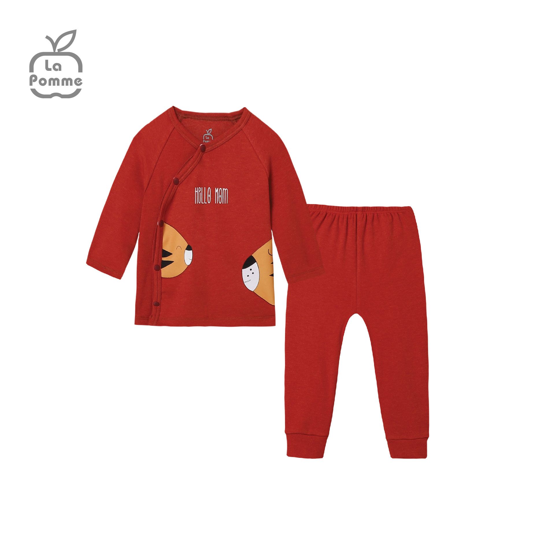 SLD062 Bộ dài tay La Pomme cúc lệch Tiger - Cam