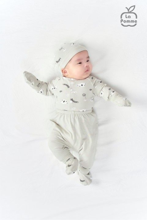 Bộ dài tay La Pomme cúc giữa Koala tinh nghịch - Ghi