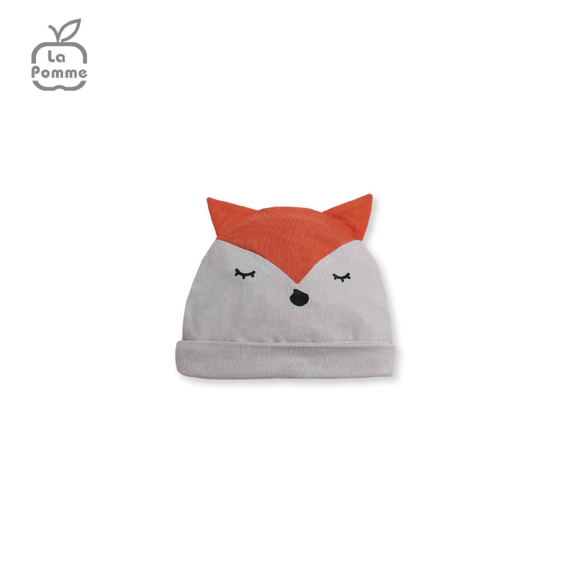 Mũ sơ sinh La Pomme Baby Racoon - Ghi