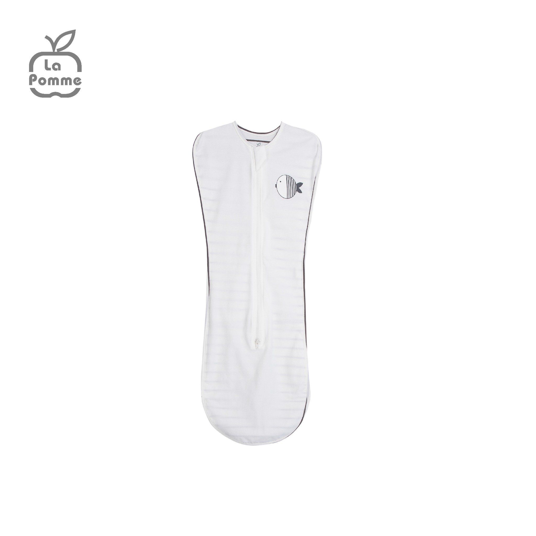Nhộng chũn ngủ sơ sinh La Pomme Baby Fish - Trắng ghi