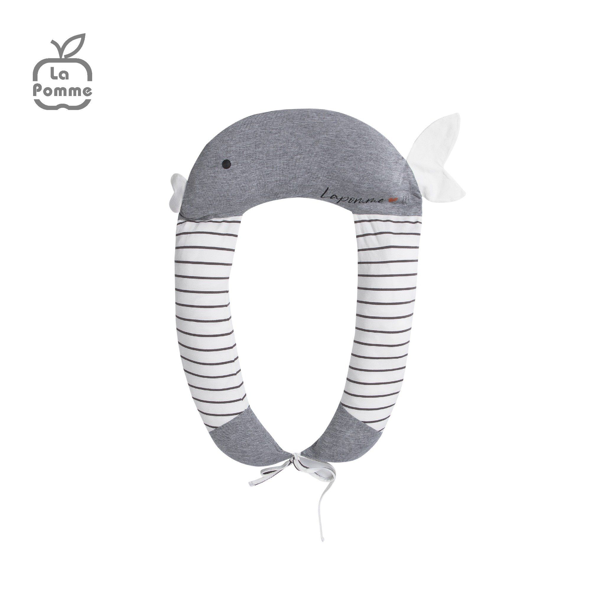 Gối chữ U đa năng La Pomme Baby Fish - Trắng Ghi
