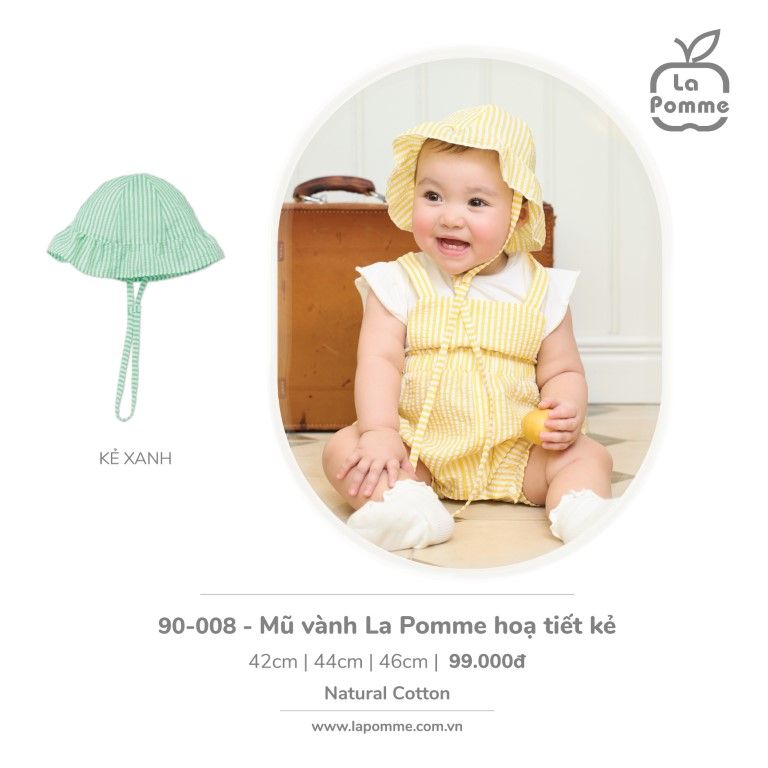 Mũ vành La Pomme hoạ tiết kẻ