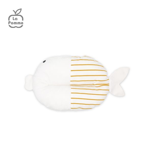  Gối sơ sinh nhân đôi vỏ gối La Pomme Baby Fish - Trắng vàng 